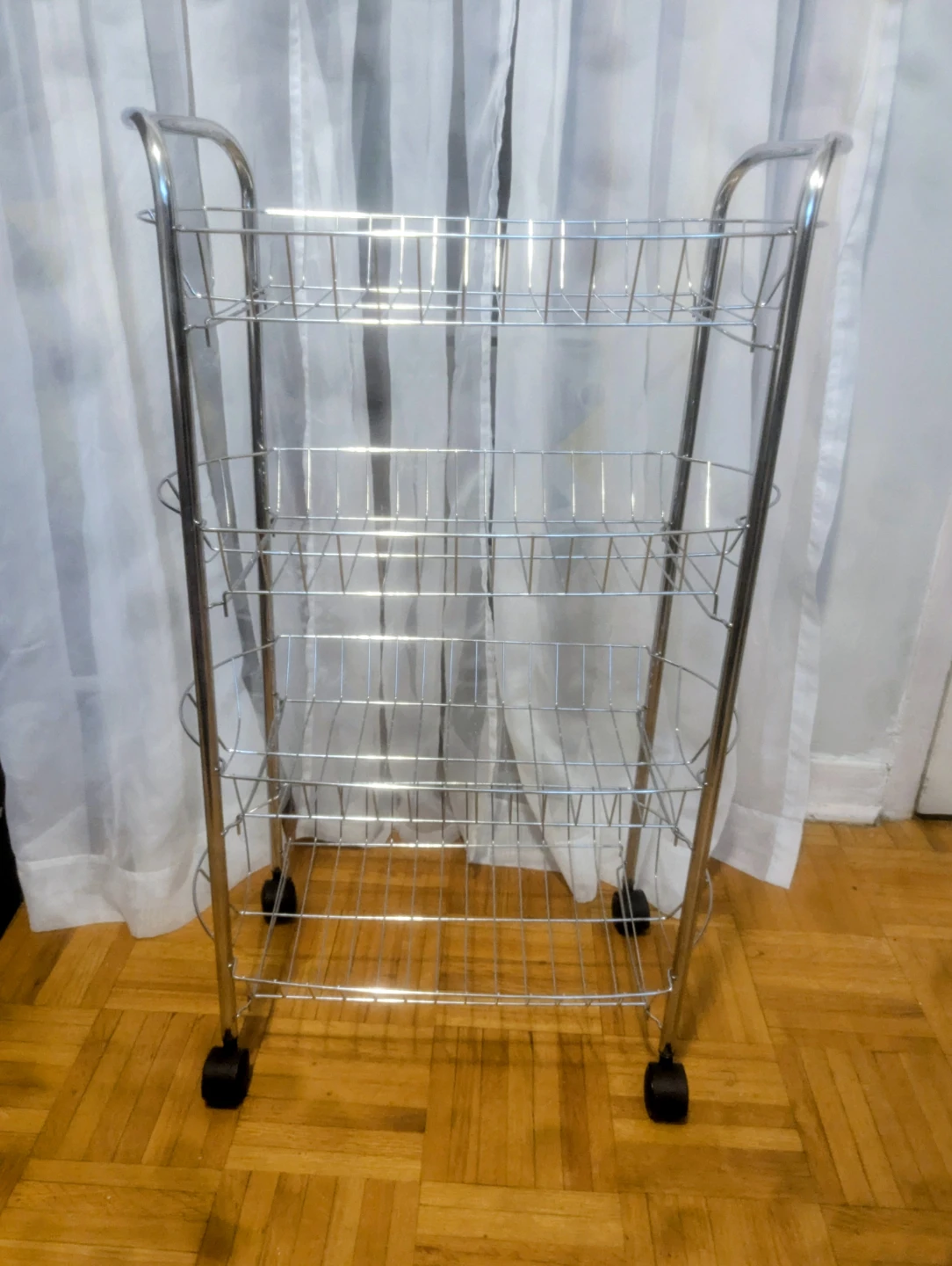 Rolling 4-Tier Wire Basket Cart - photo 2