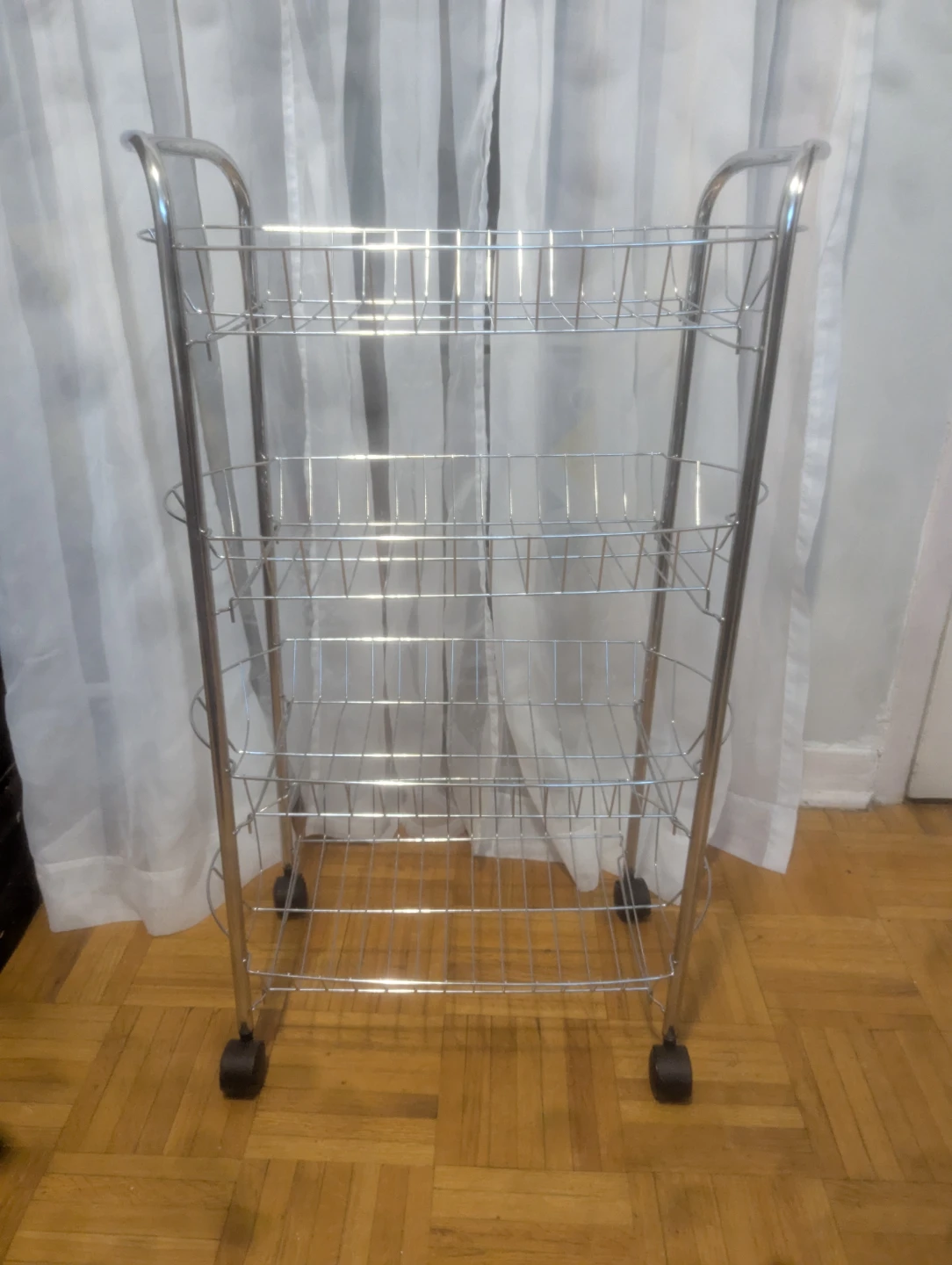 Rolling 4-Tier Wire Basket Cart - photo 3