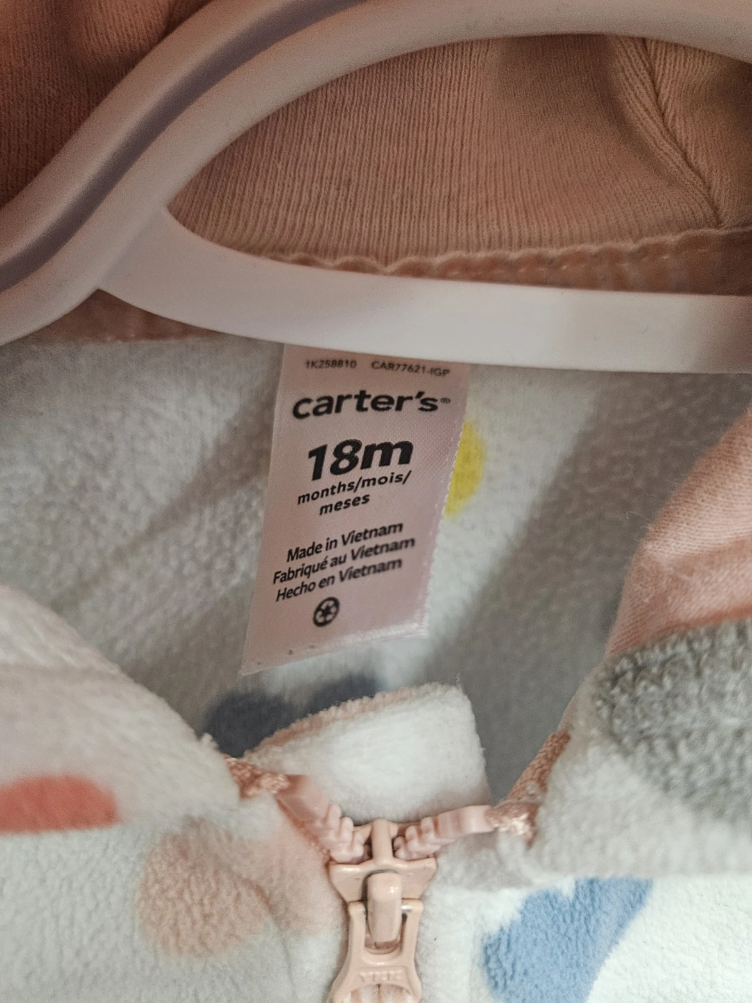 ❤️ 💙 💜 Carter's Baby Girls 18m Hearts Fleece Bunting Suit - photo 2