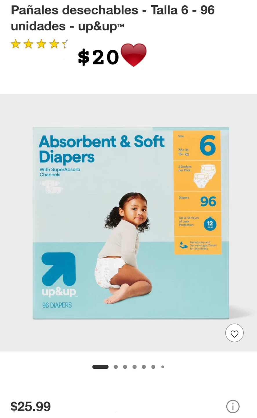 up & up Size 6 Diapers - 96 Count