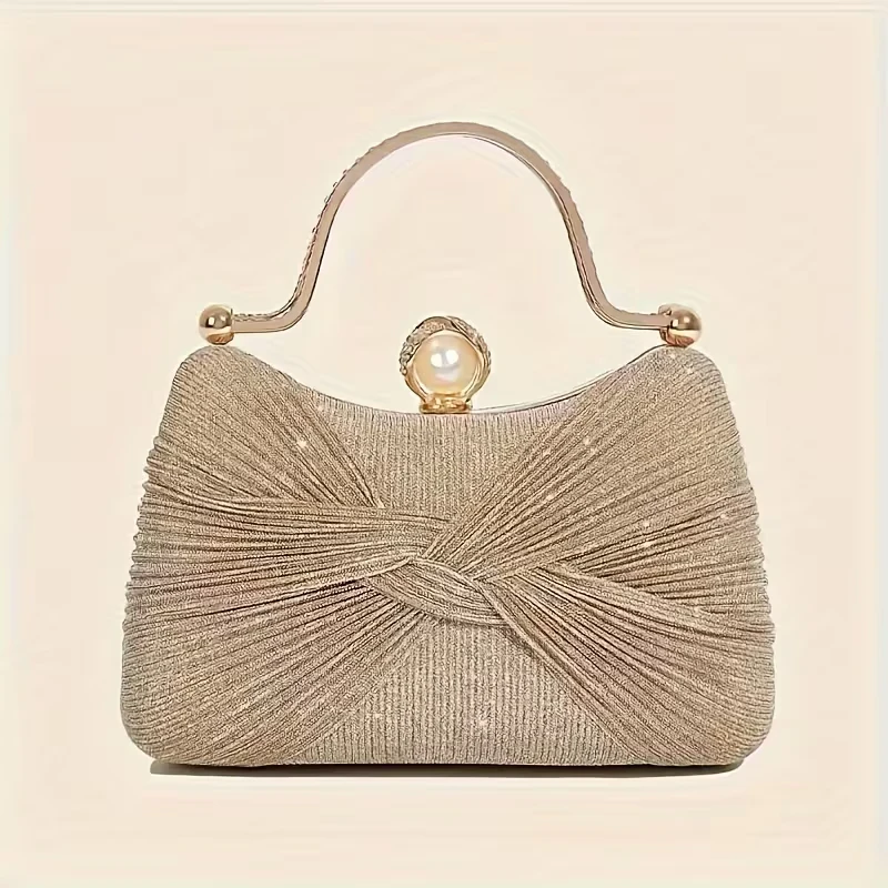 Sparkly Gold Evening Clutch Handbag New - photo 2