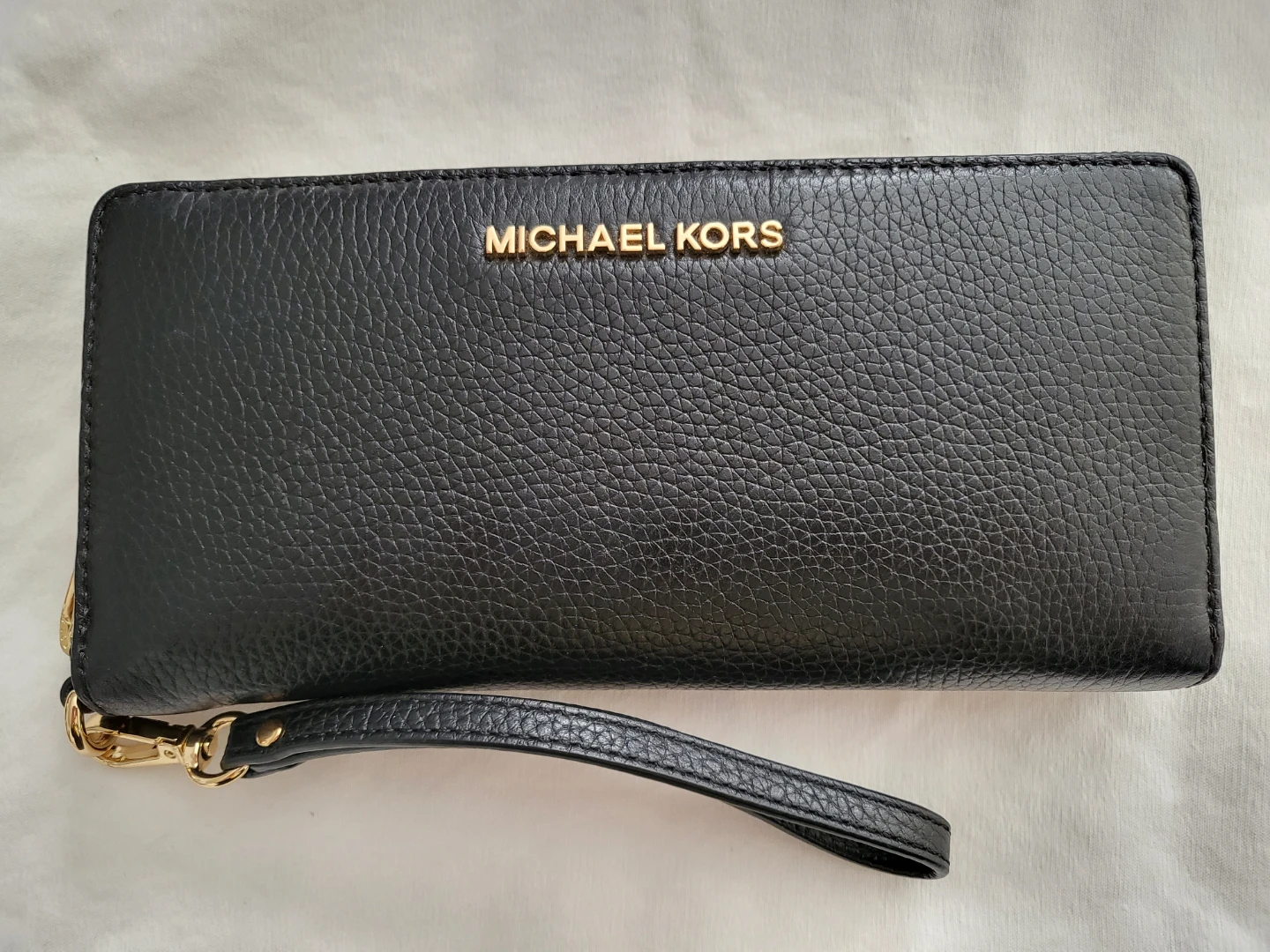 Michael Kors Black Leather Wristlet Wallet