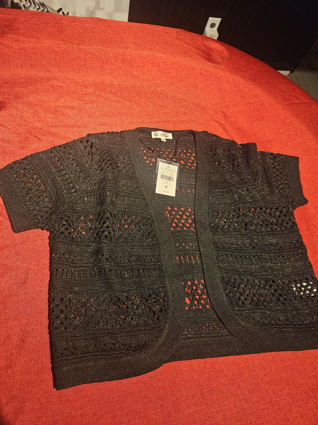 🥕Northern Reflections Black Crocheted Cardigan - Size M