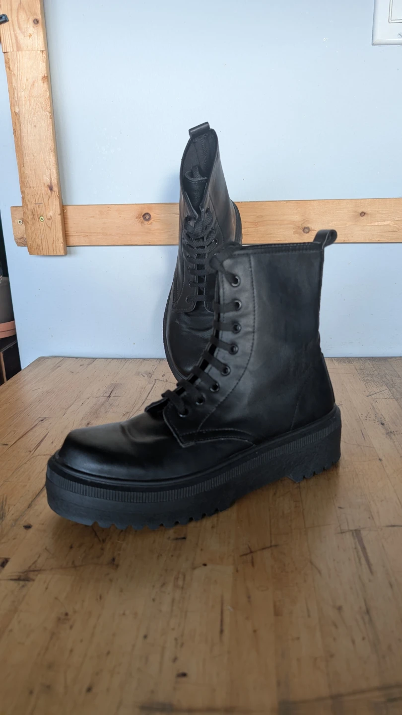 ASOS Black Lace-Up Platform Boots