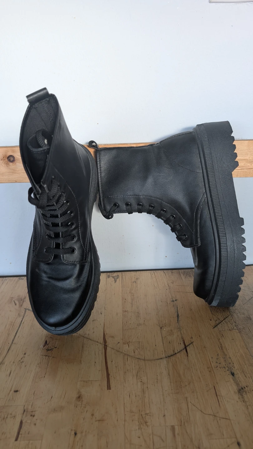 ASOS Black Lace-Up Platform Boots - photo 2