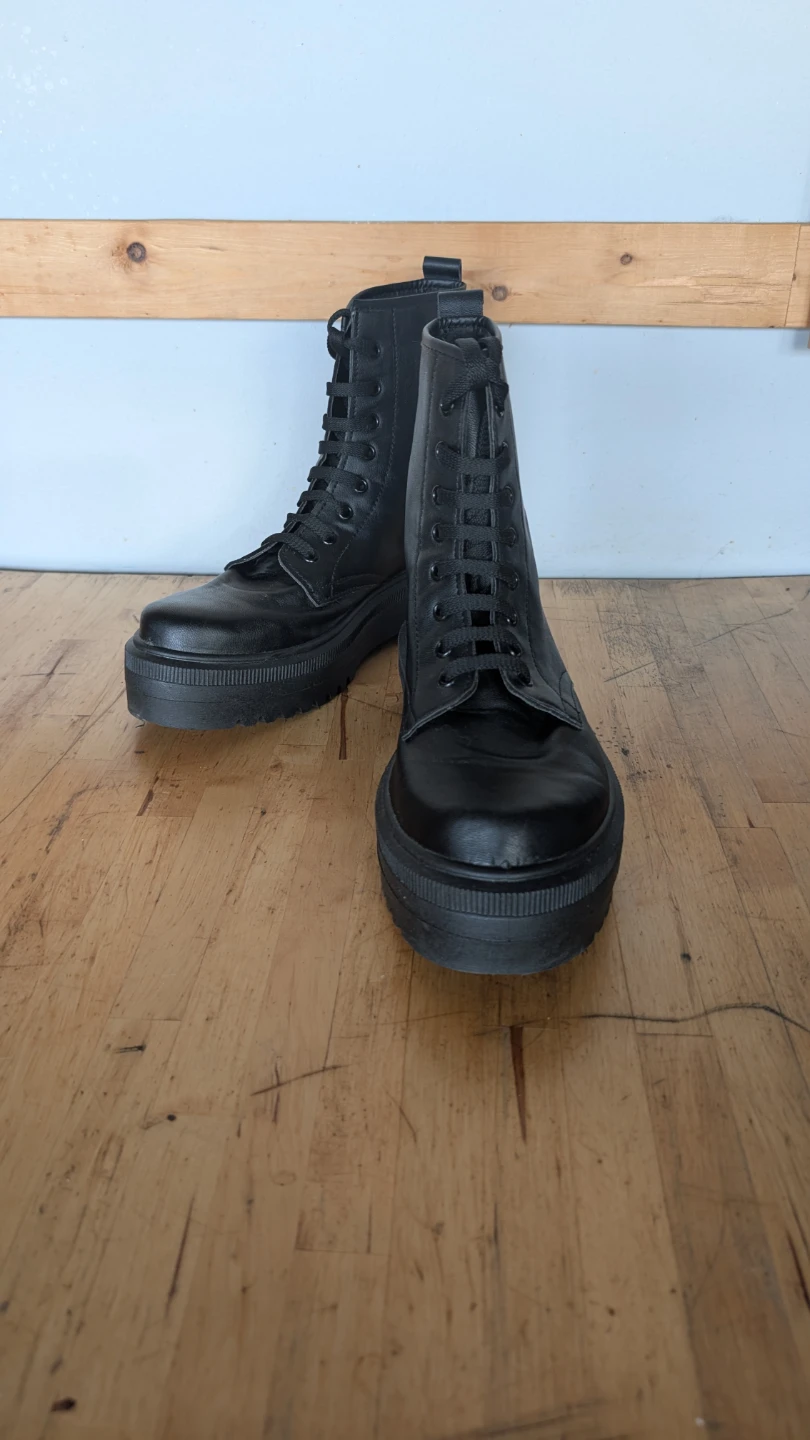 ASOS Black Lace-Up Platform Boots - photo 3