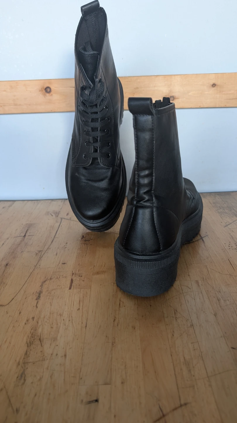 ASOS Black Lace-Up Platform Boots - photo 4