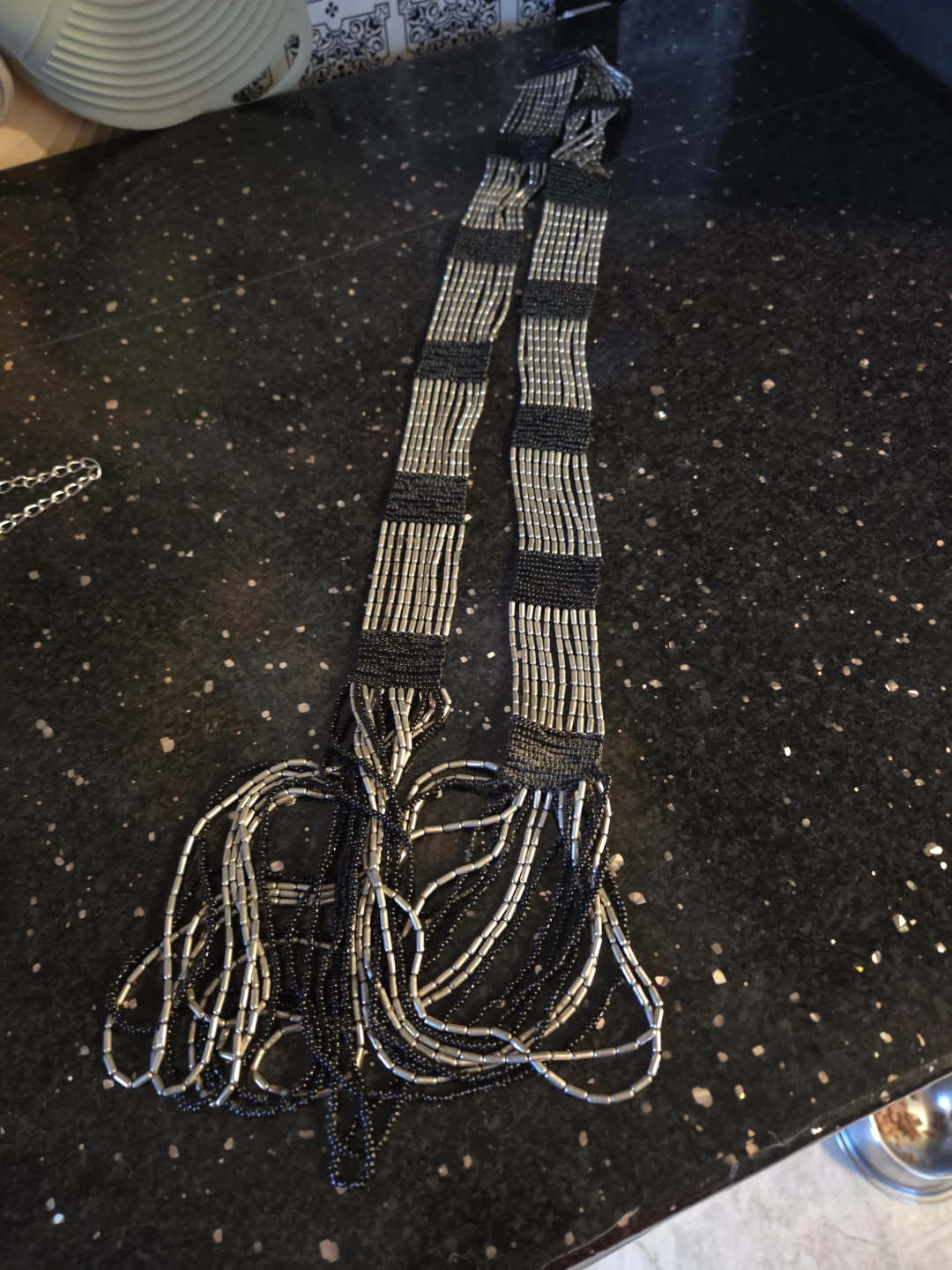 Black and Silver Beaded Necklace - photo 2