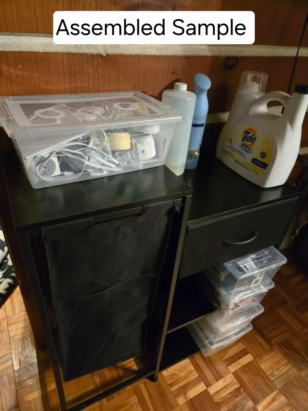 Brand new Laundry Hamper table wood Shelves and Fabric drawer - photo 4