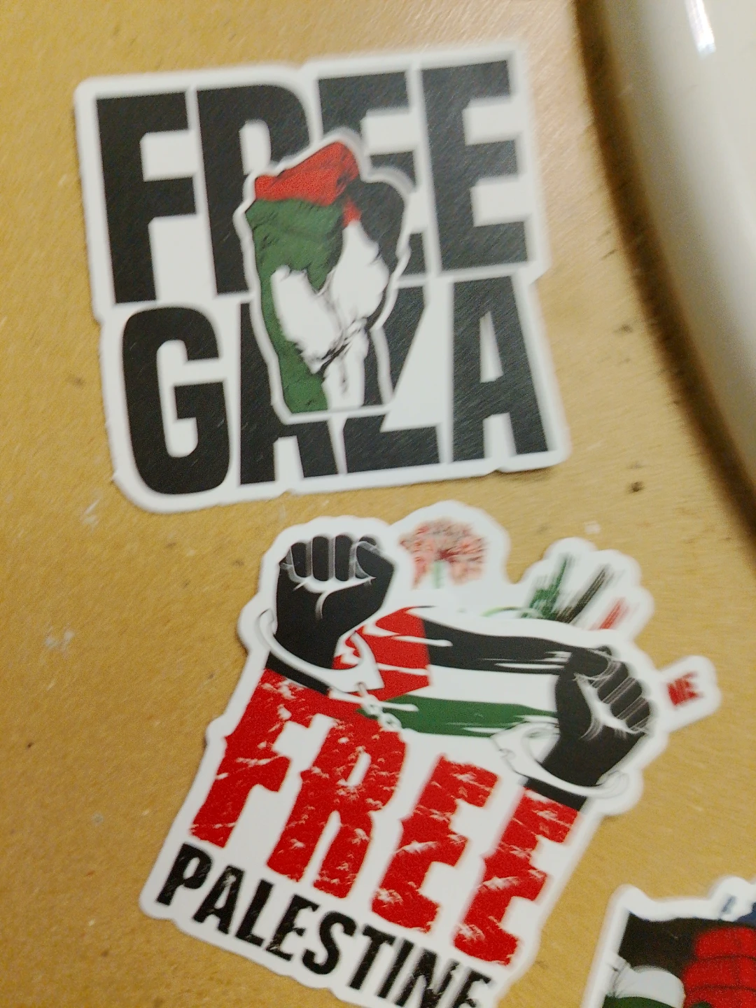 Palestine Flag Lapel Pin and two decals