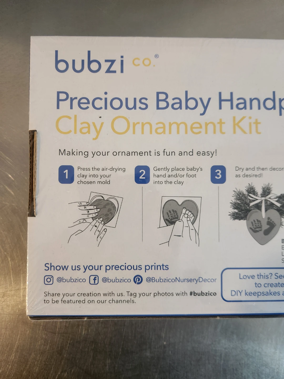 Bubzi Co. Precious Baby Handprints Clay Ornament Kit - photo 5