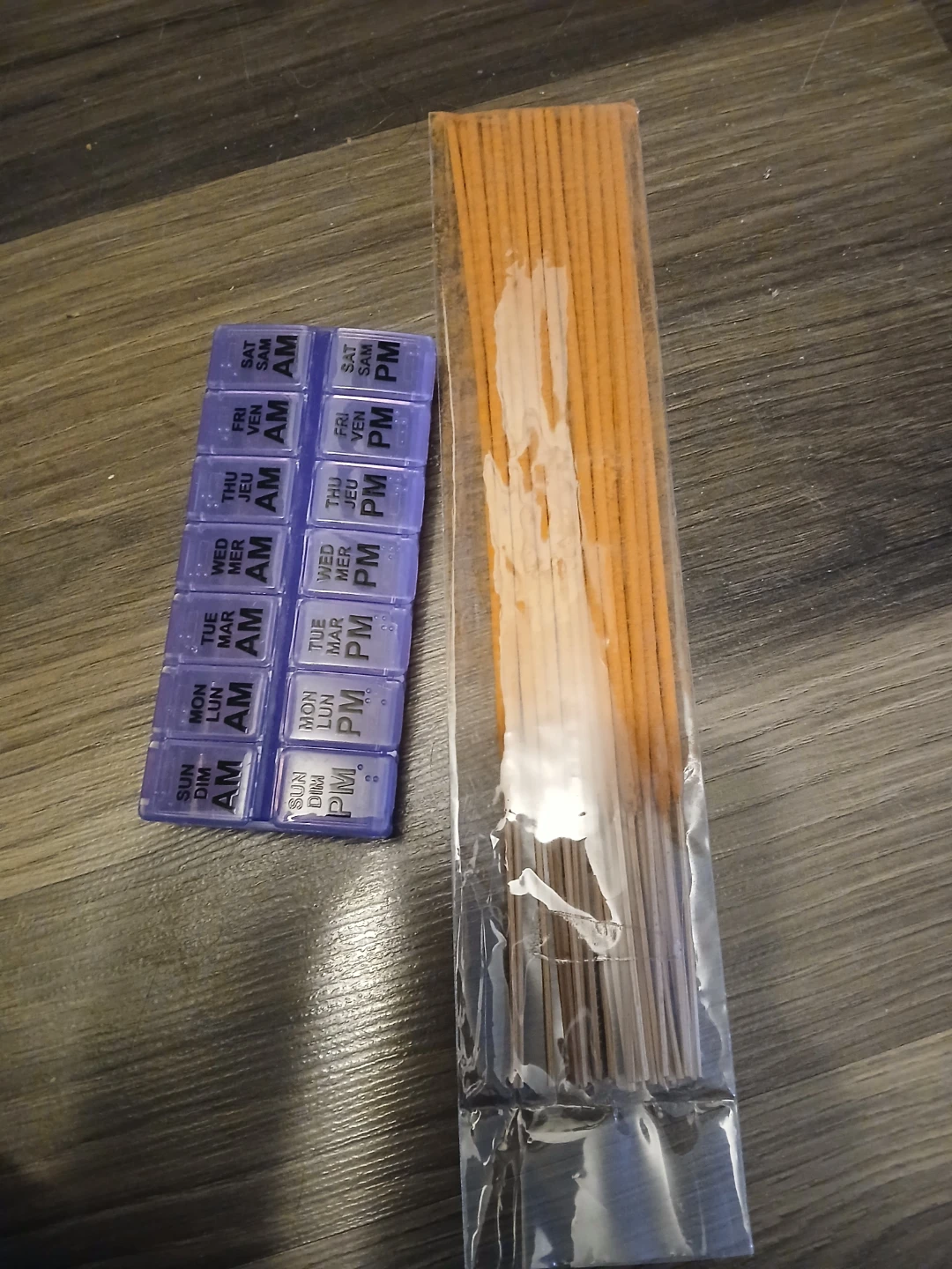 Pill Organizer and Incense Sticks 🧡