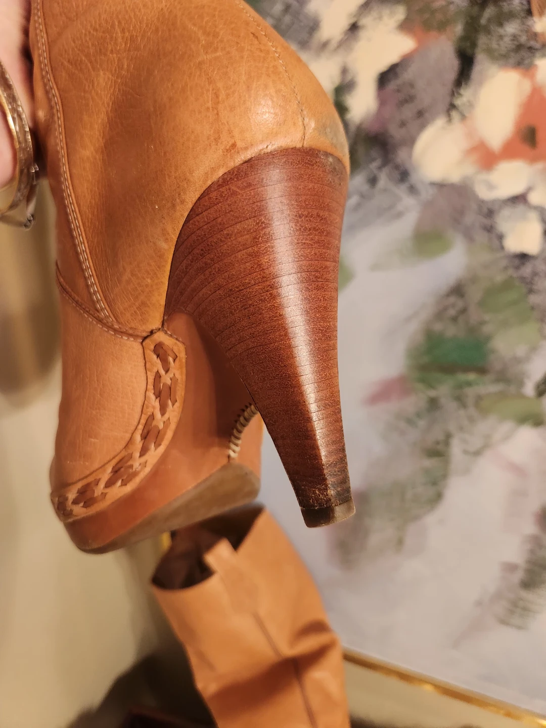 Size 6/6.5 Cole Haan Tan Leather Wedge Boots - photo 4