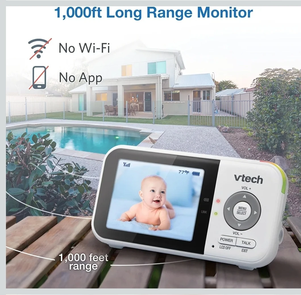 VTech VM819 Video Baby Monitor 2.8” Screen Night Vision 2-Way - photo 4