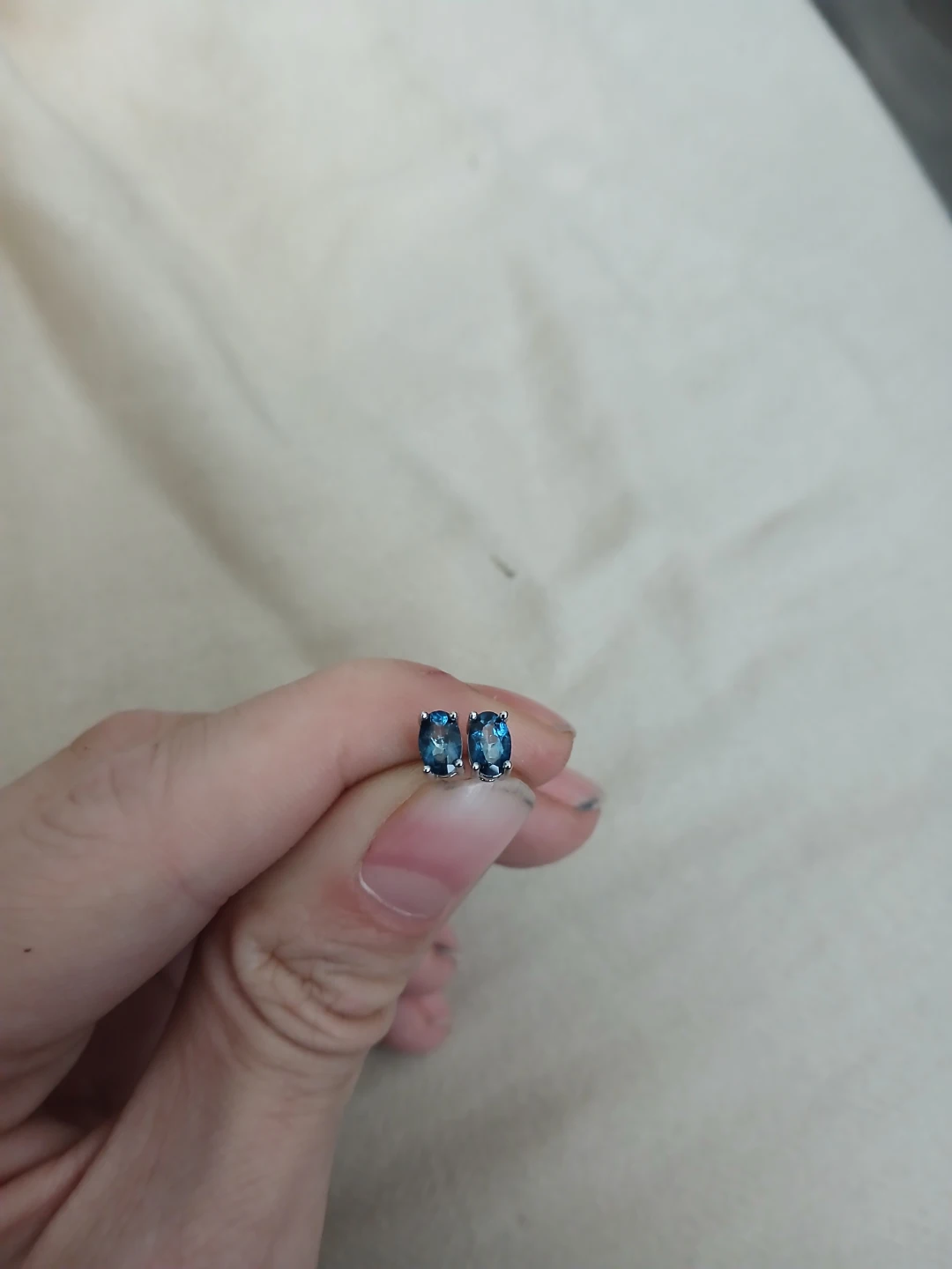925 Silver And Blue Topaz Stud Earrings