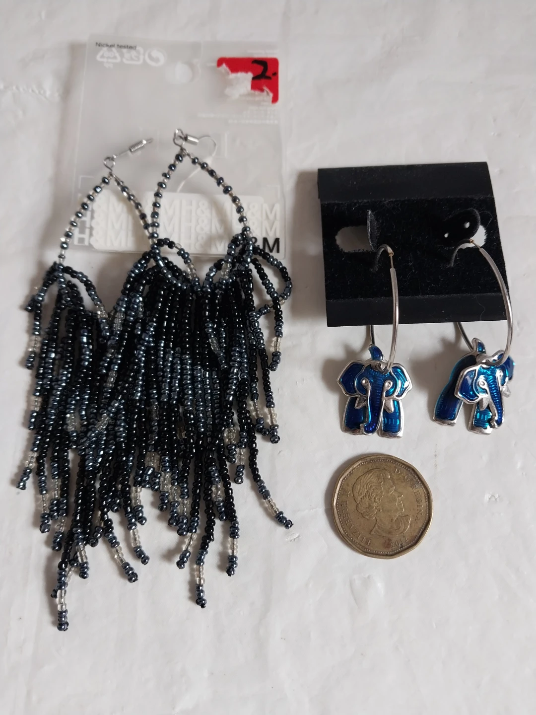 🏆H&M Beaded Dangle Earrings & Elephant Hoop Earrings. $3 EACH.