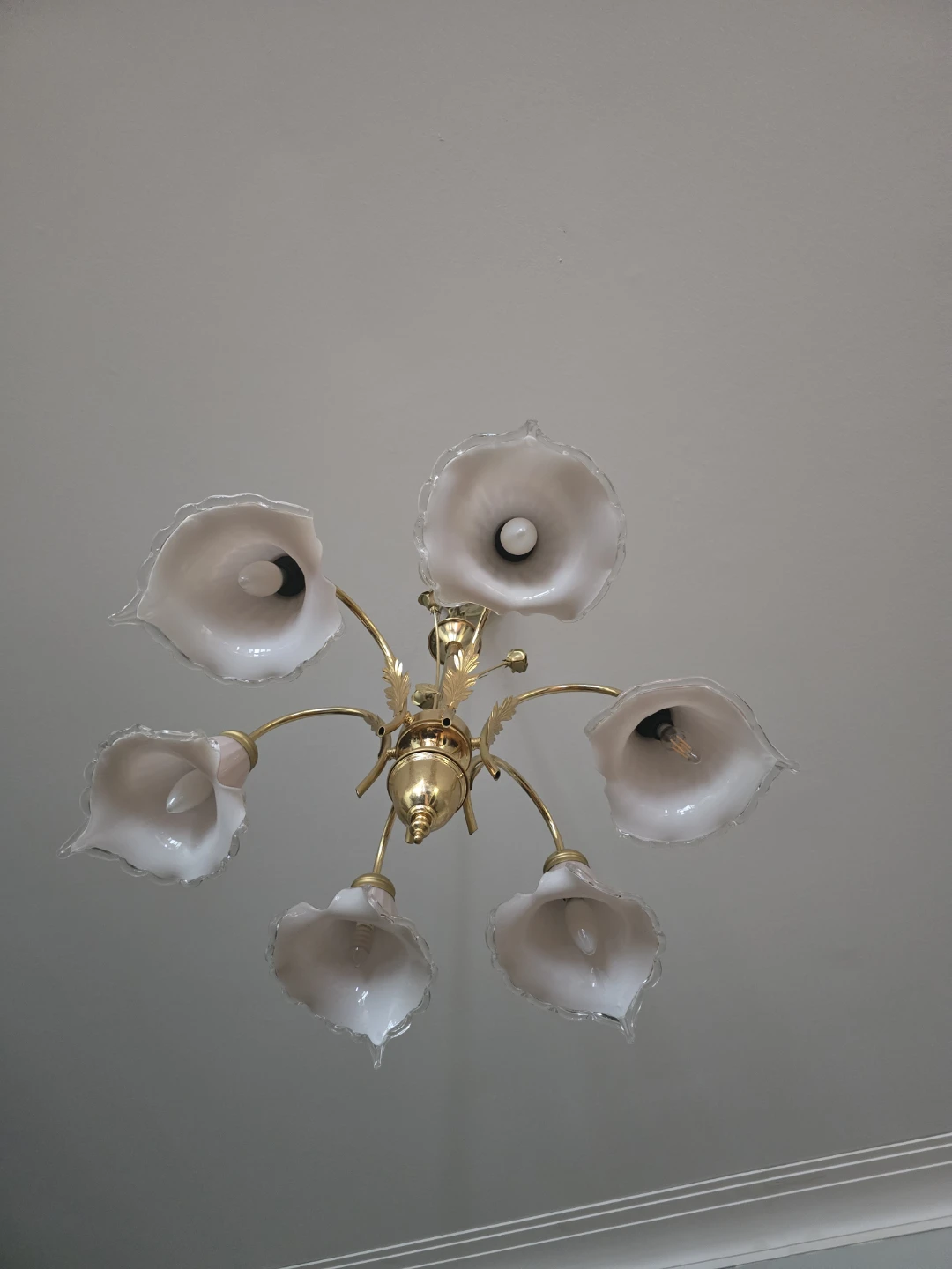 5-Light Chandelier with Pink Glass Shades - photo 4