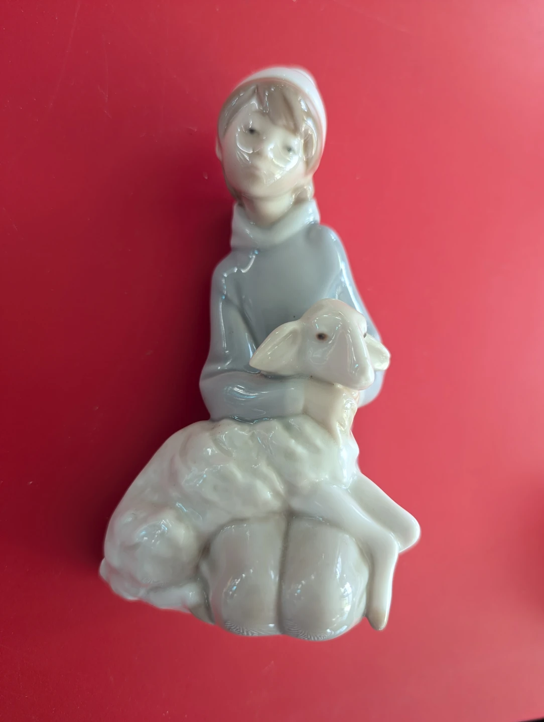 Lladro Shepherd with Lamb Figurine #4676