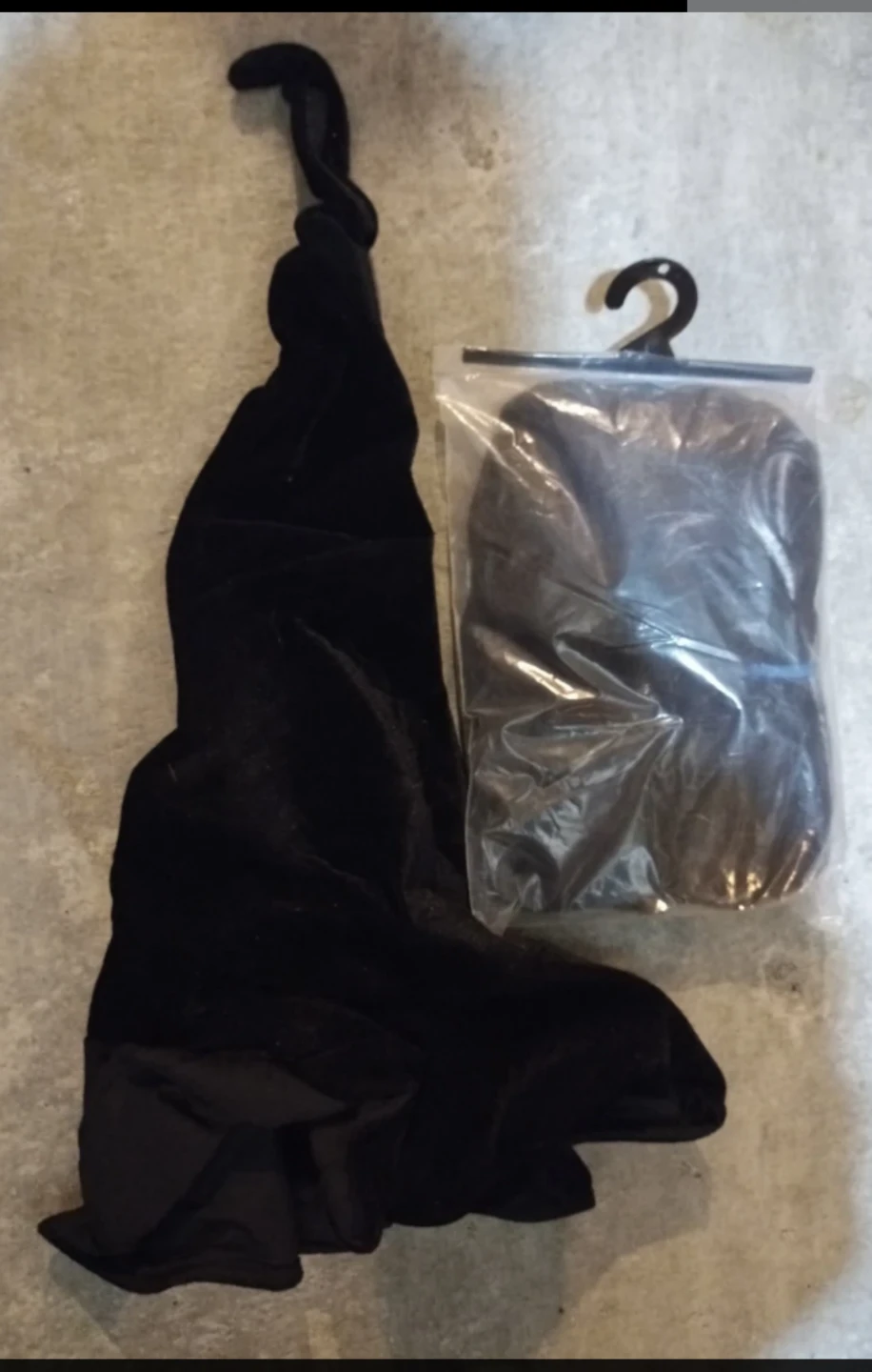 Halloween Witch Black velvet cape, hat and wig