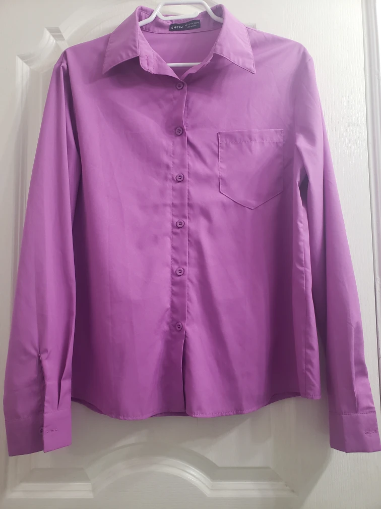 SHEIN Purple Button-Up Shirt for women - Size L