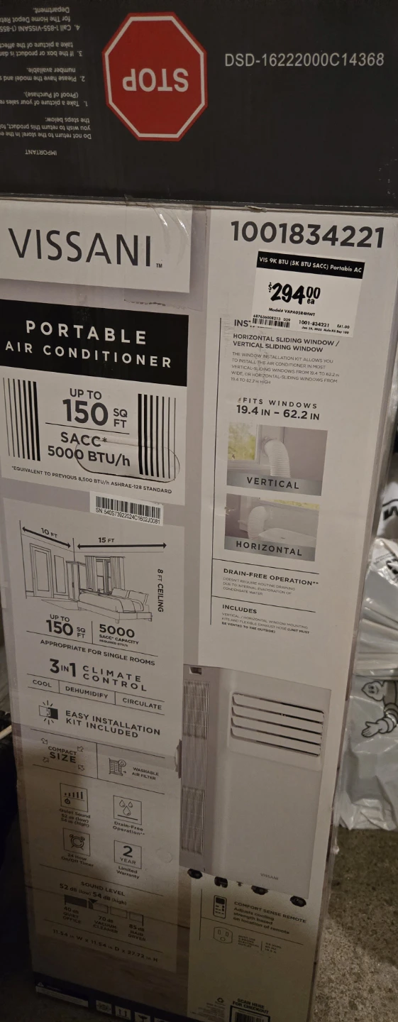 VISSANI Portable Air Conditioner 5000 BTU - photo 2