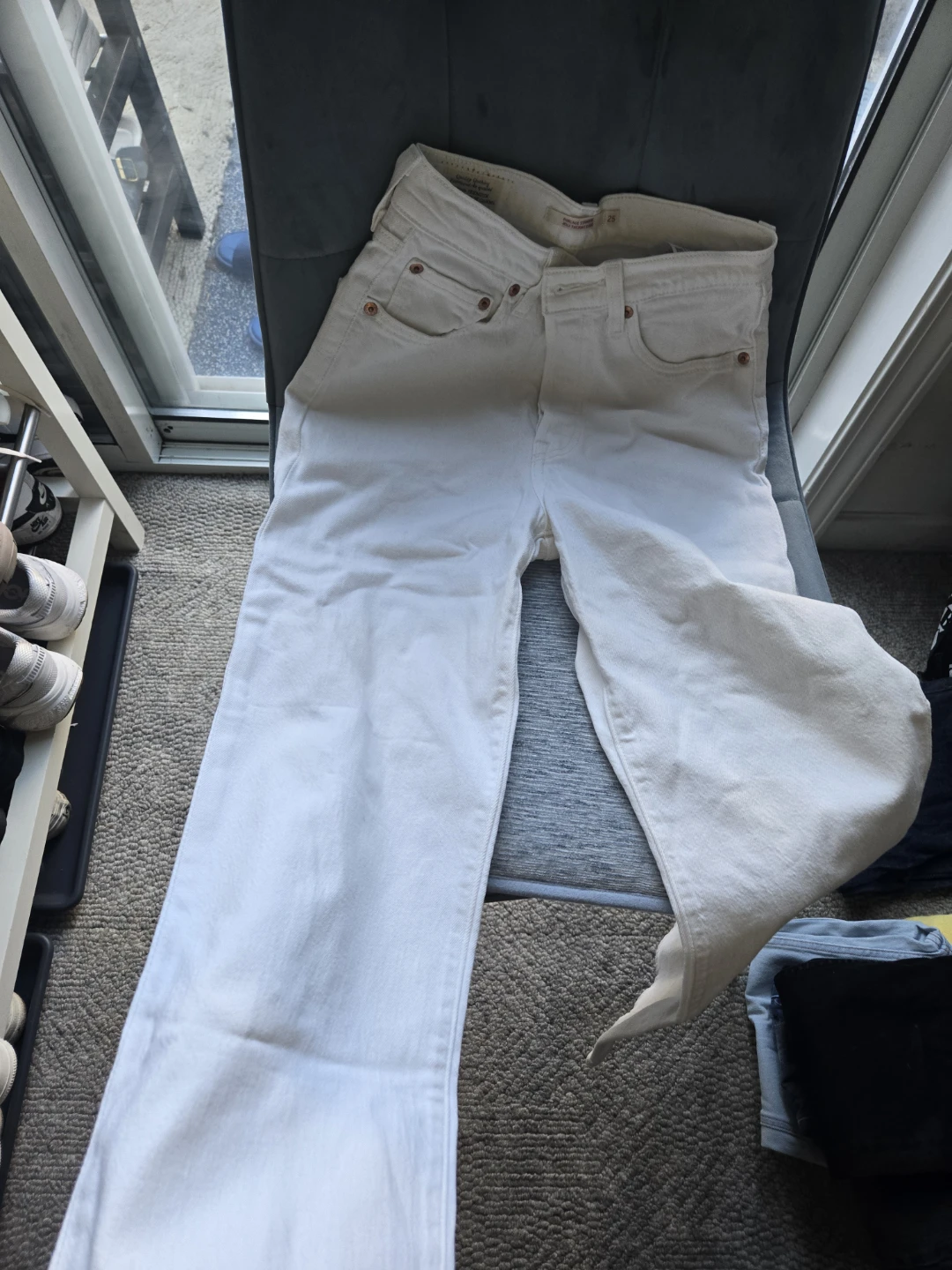 Levi's Ribcage Straight Jeans - White - Size 25 - photo 3