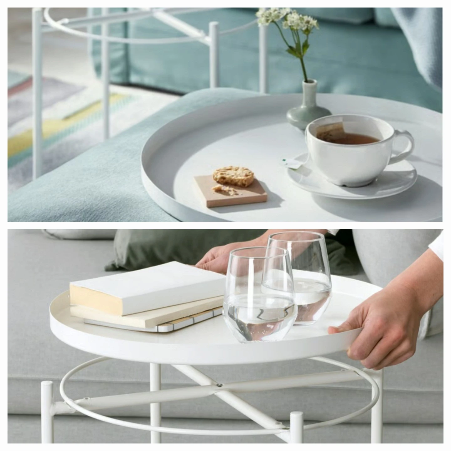 IKEA White GLADOM Side Table - photo 2