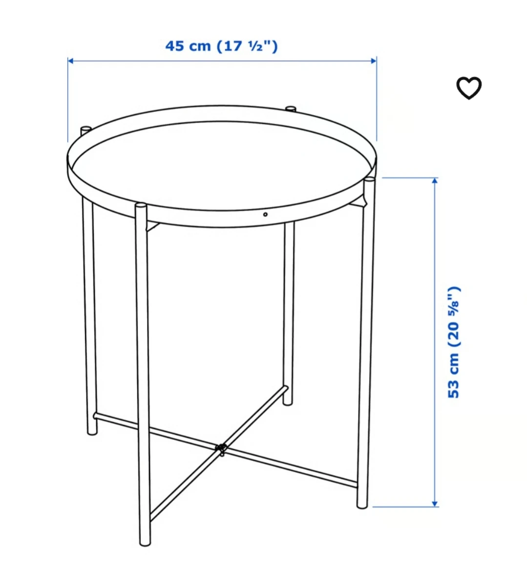 IKEA White GLADOM Side Table - photo 5