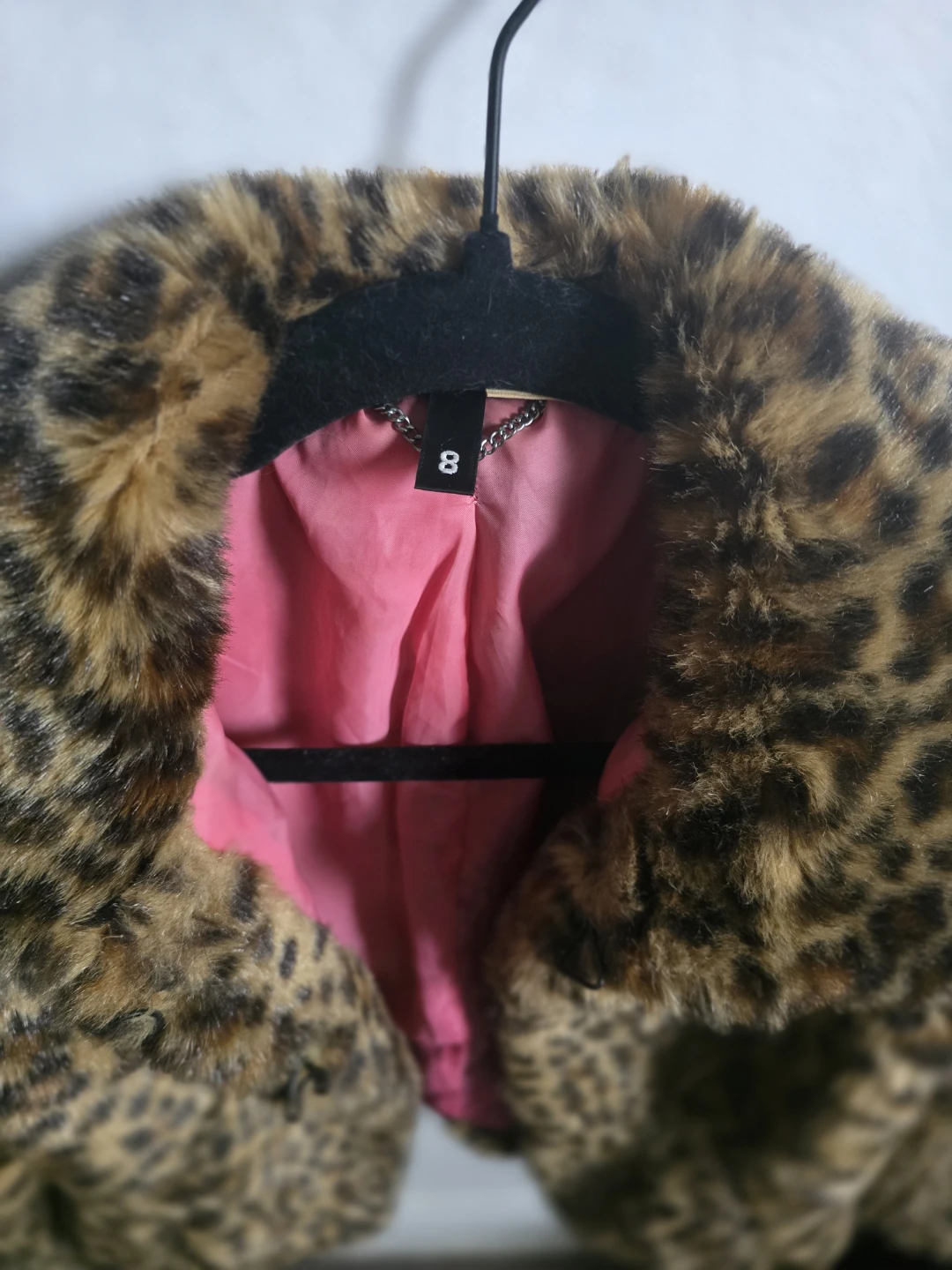 Leopard Print Faux Fur Jacket Size 8 - photo 4