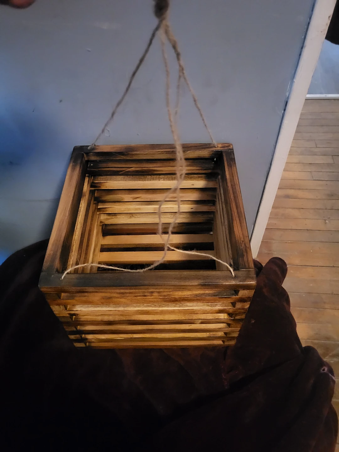 Wooden Hanging Planter Basket - photo 3