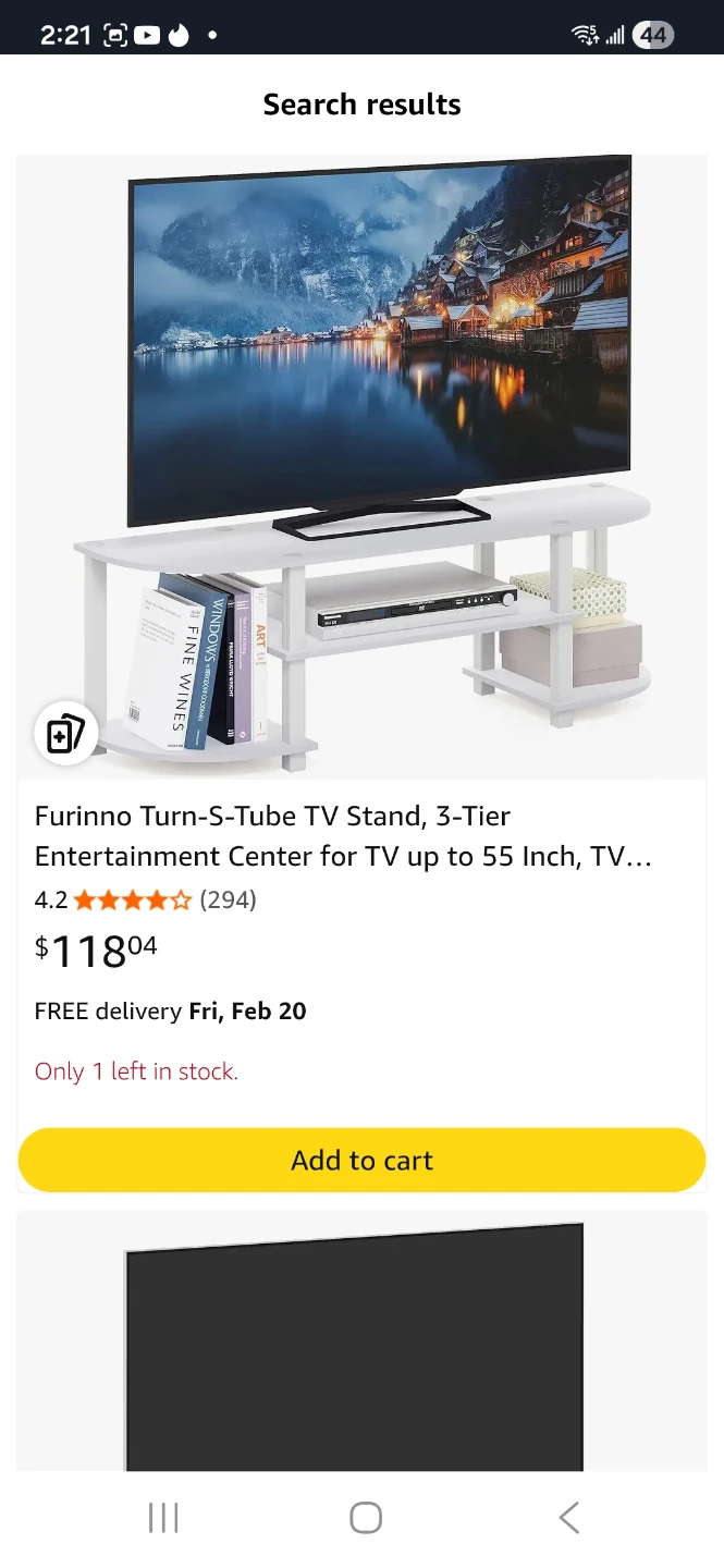 White TV stand _ up to 55 in - photo 3
