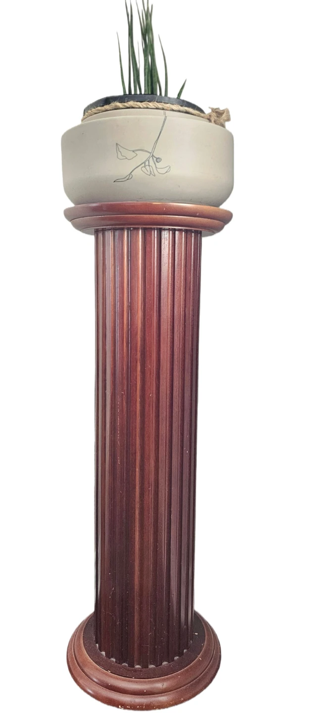 Wooden Fluted Pedestal Stand