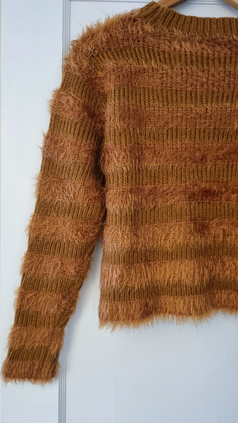 Women's Soft Fuzzy Striped Sweater - photo 2