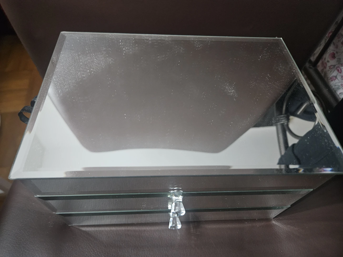 Mirrored Jewelry Box with 2 Drawers