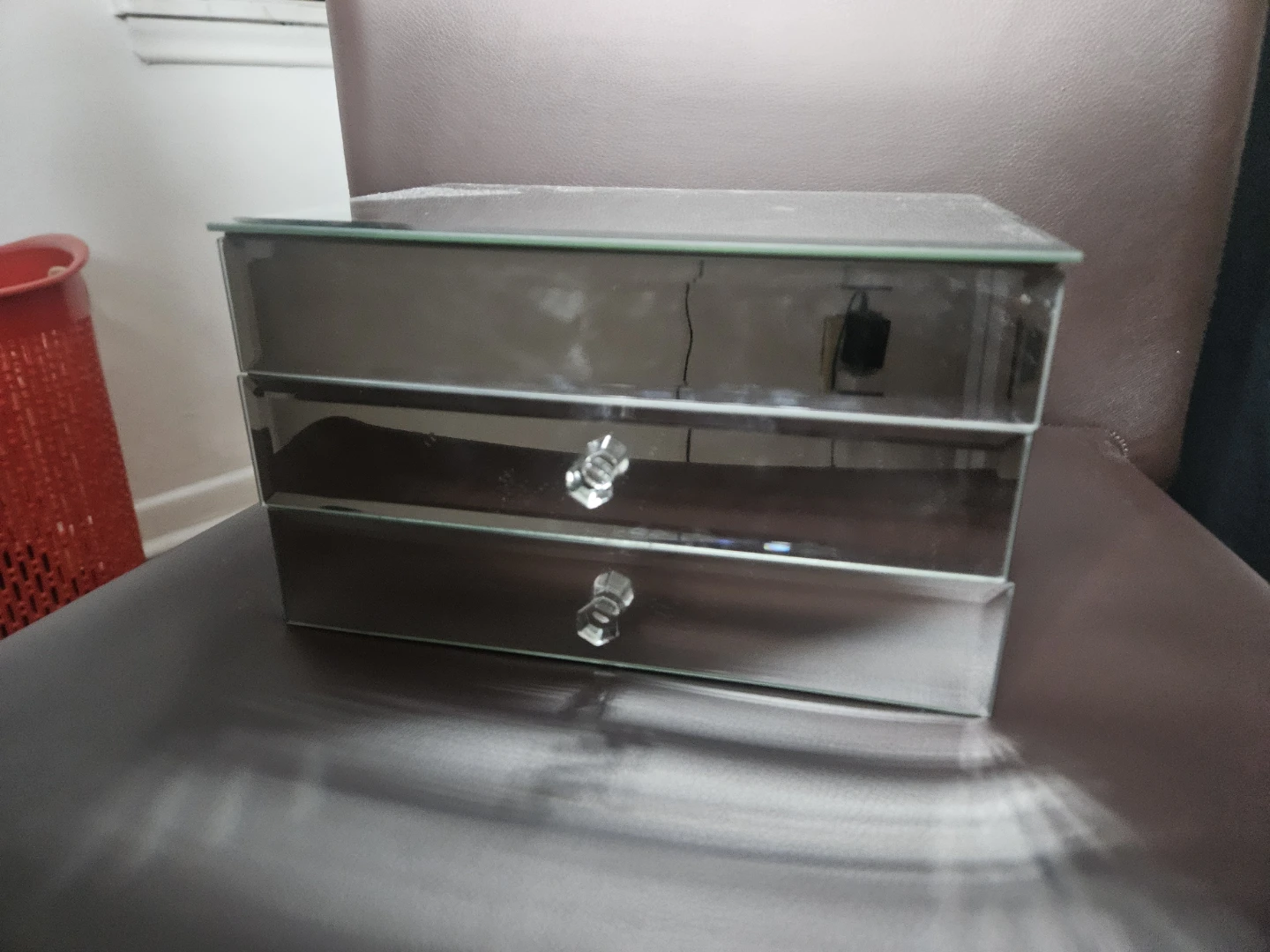 Mirrored Jewelry Box with 2 Drawers - photo 2