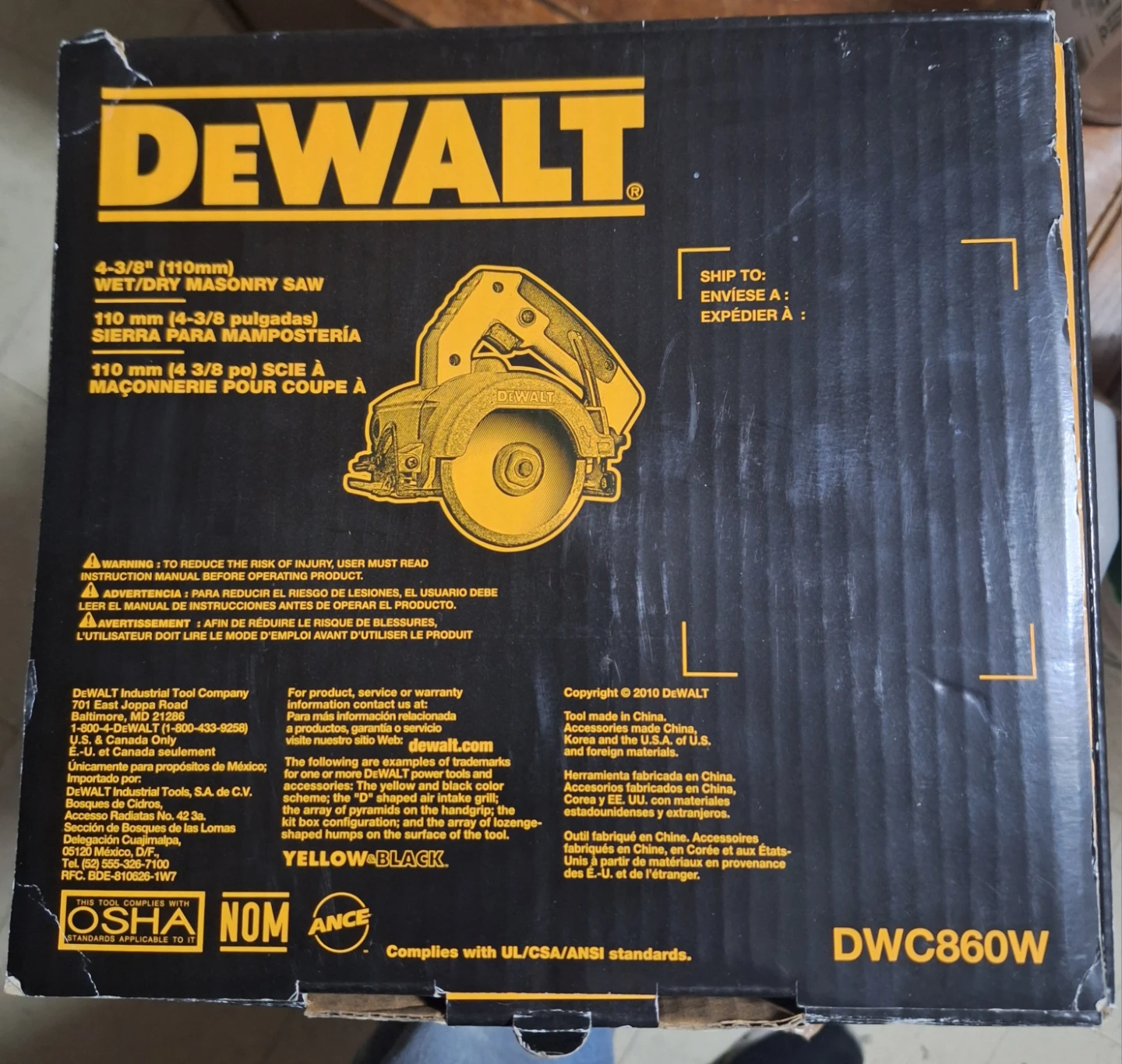 Dewalt DWC860W 4 3/8" Wet & Dry Hand Tile Cutter - photo 3