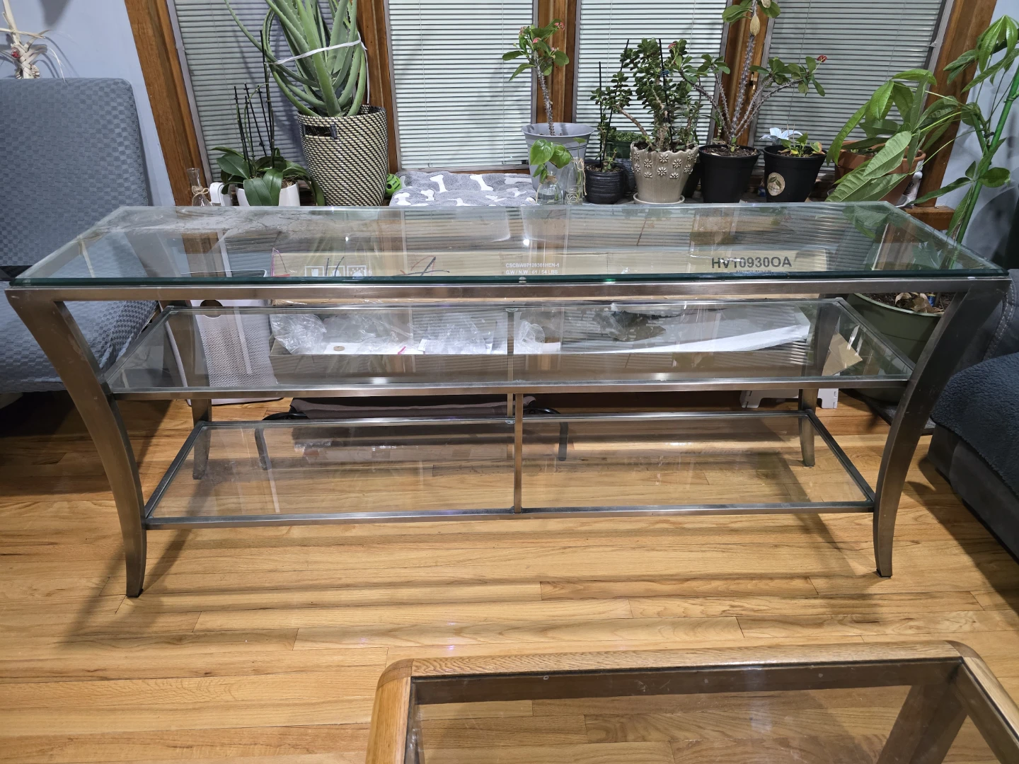 Glass and Metal Console Table