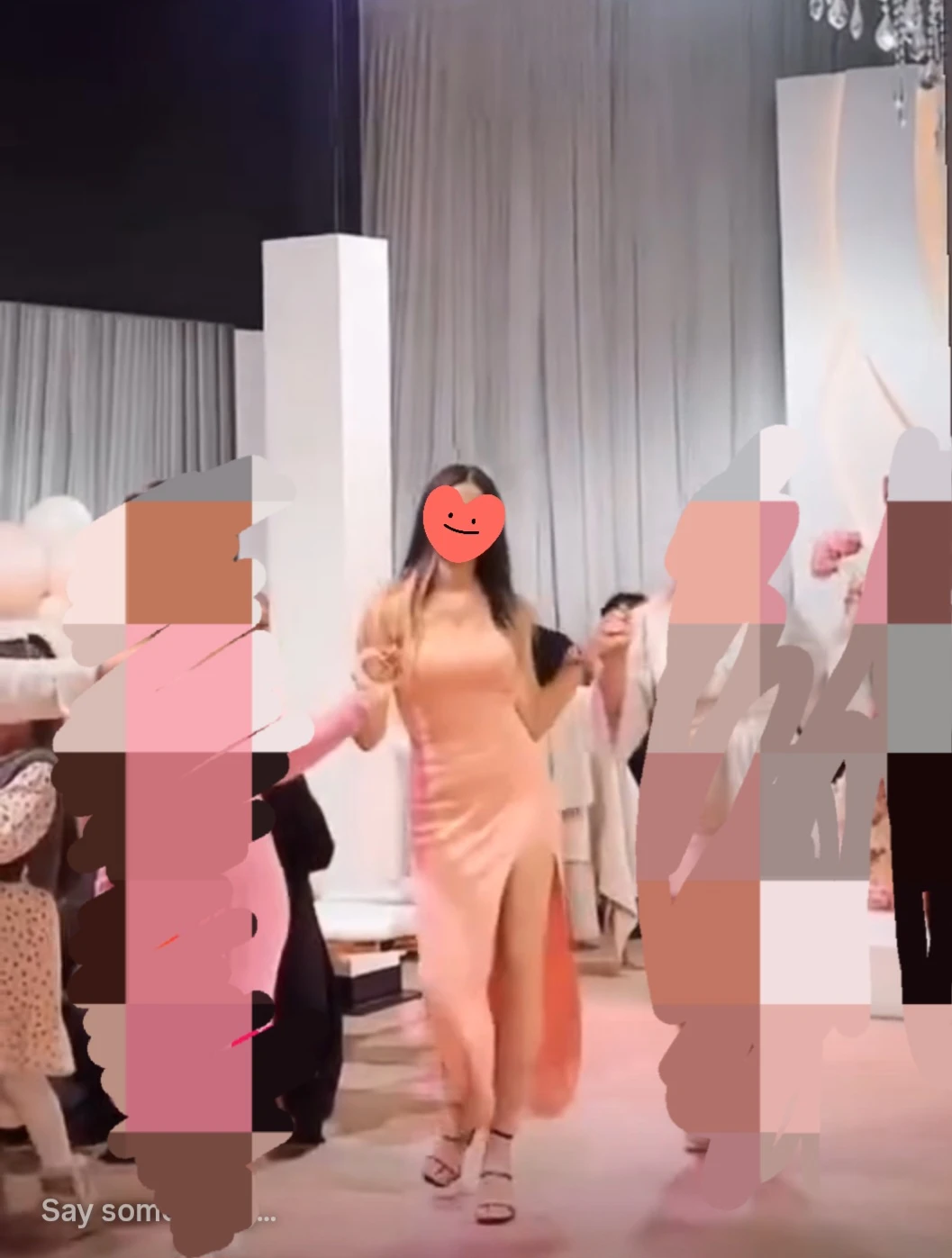 Women's Peach Sleeveless Maxi Dress with Slit - photo 2