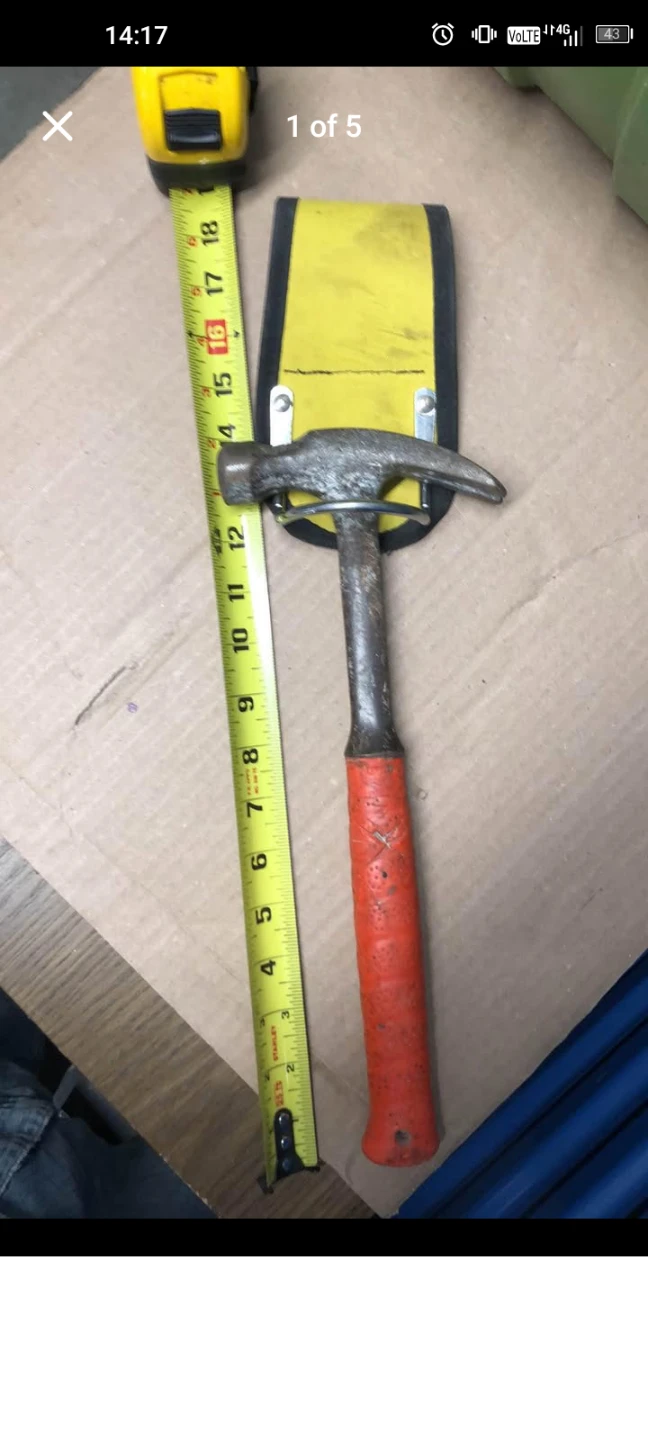 Plumb Claw Hammer with Belt Holster