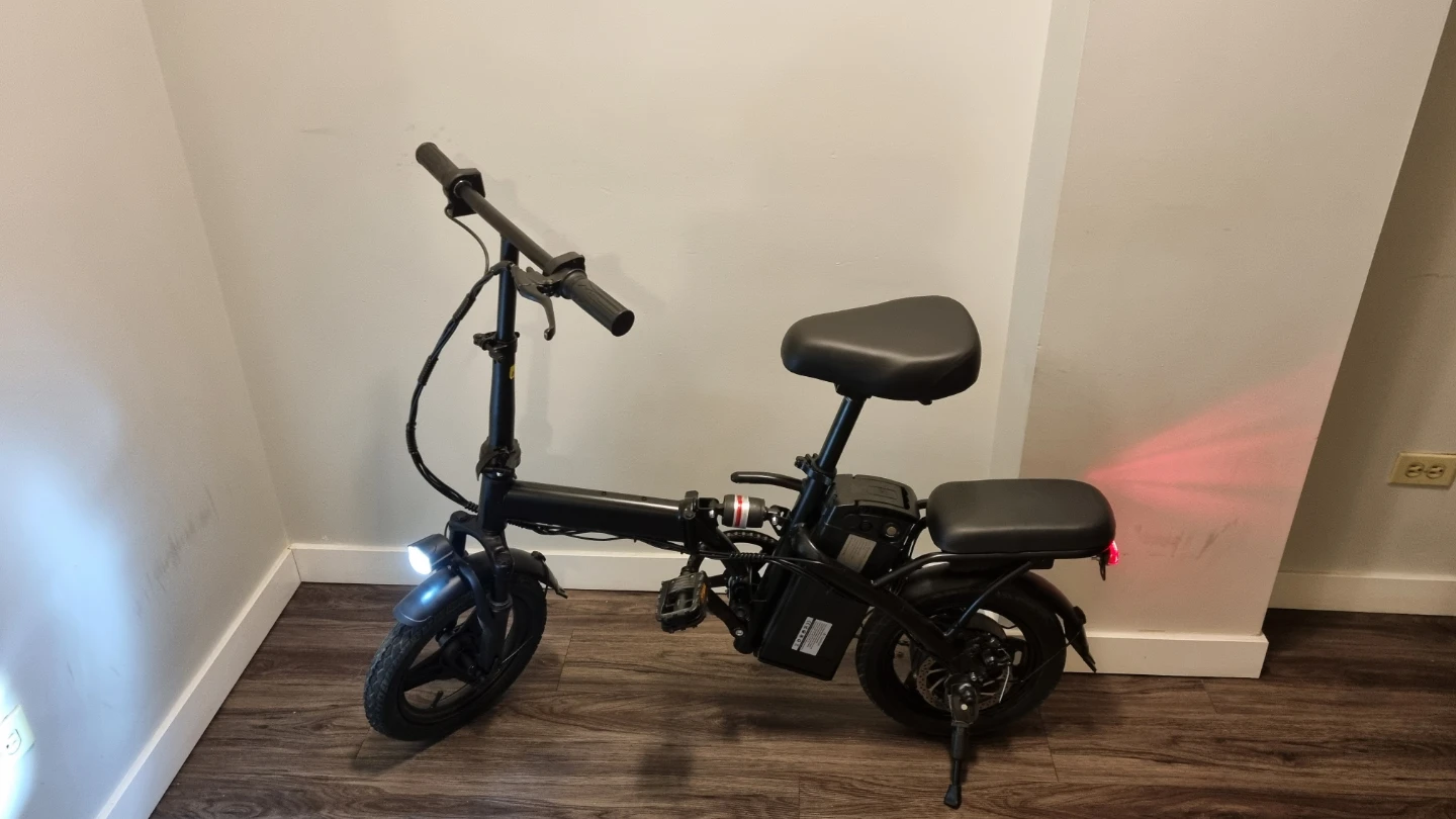 Black Folding Electric Bike