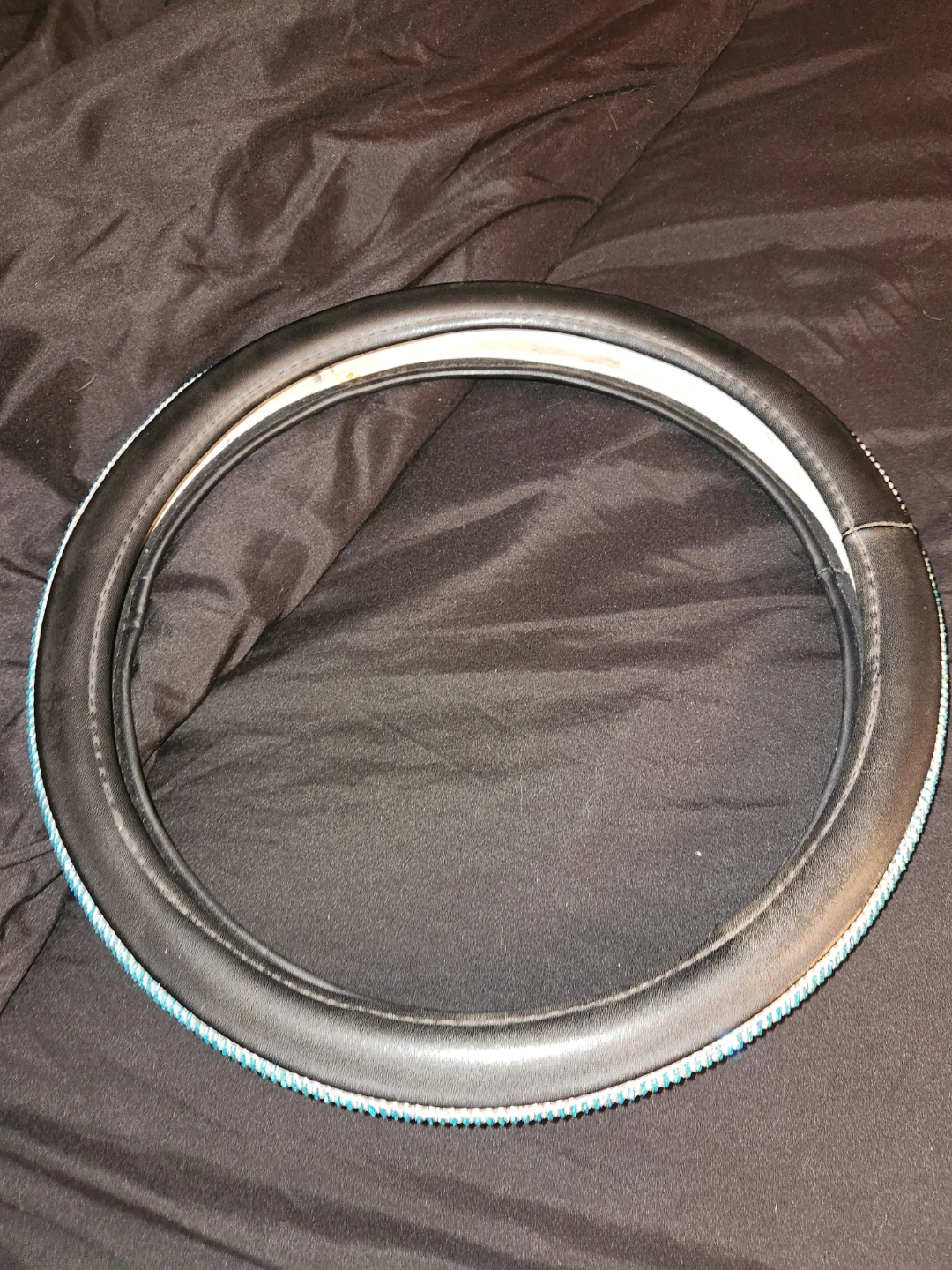Sparkling Teal Rhinestone Steering Wheel Cover - photo 2