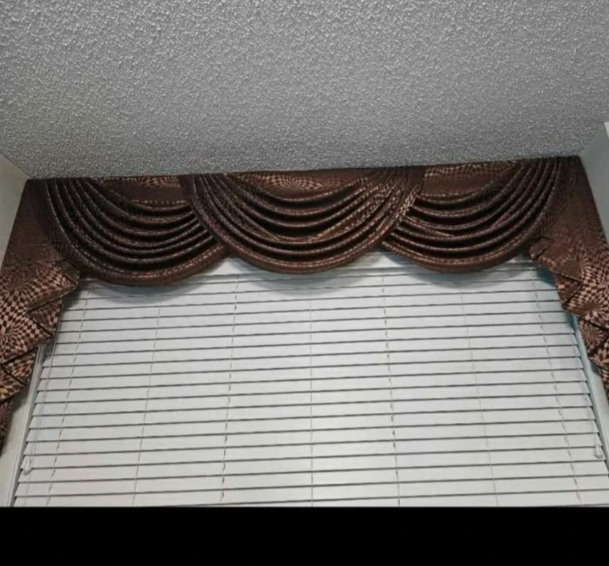 Window Curtains Valance for Living Room Chocolate Waterfall ... - photo 2