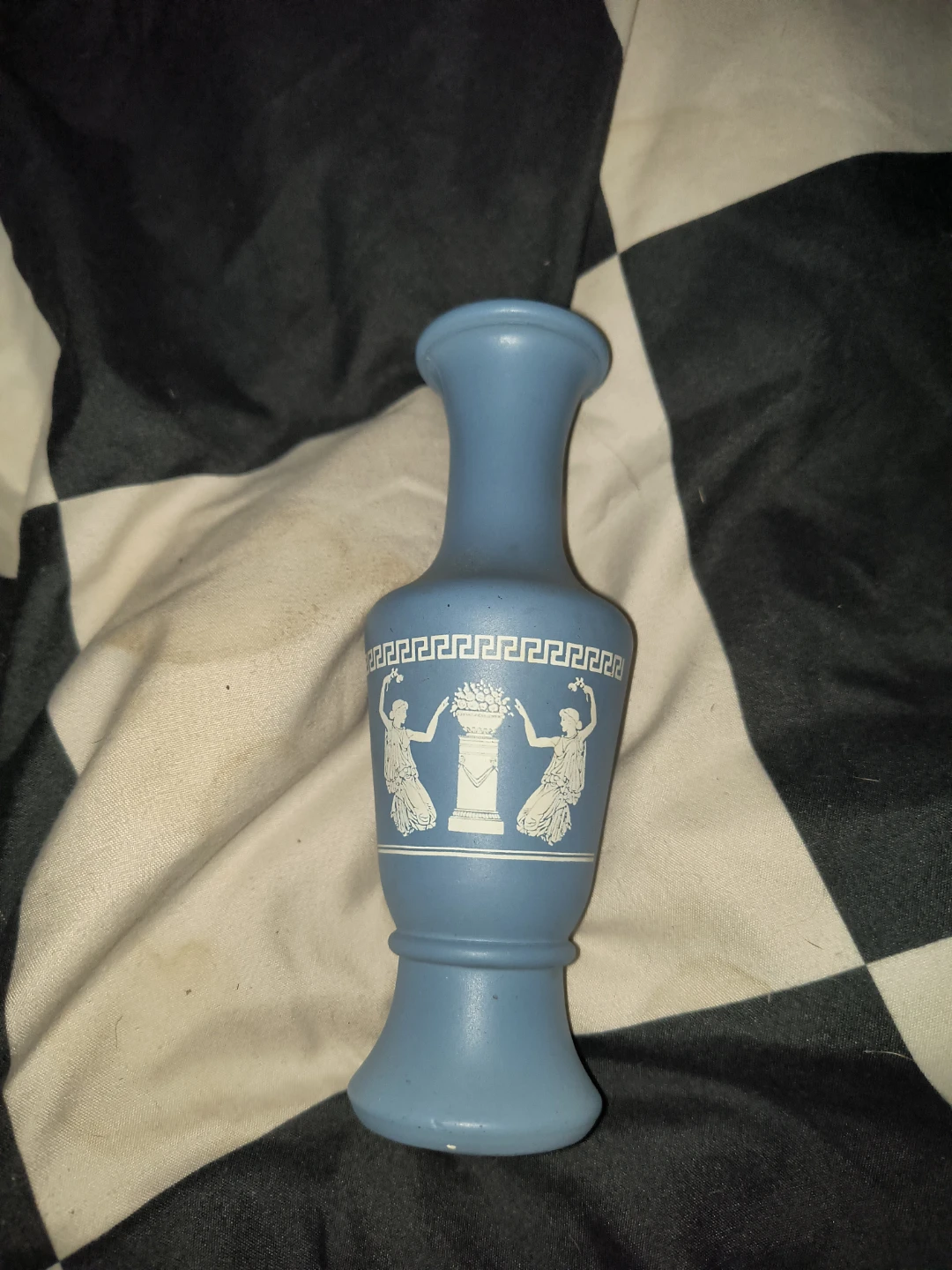 Blue Decorative Vase with Figures