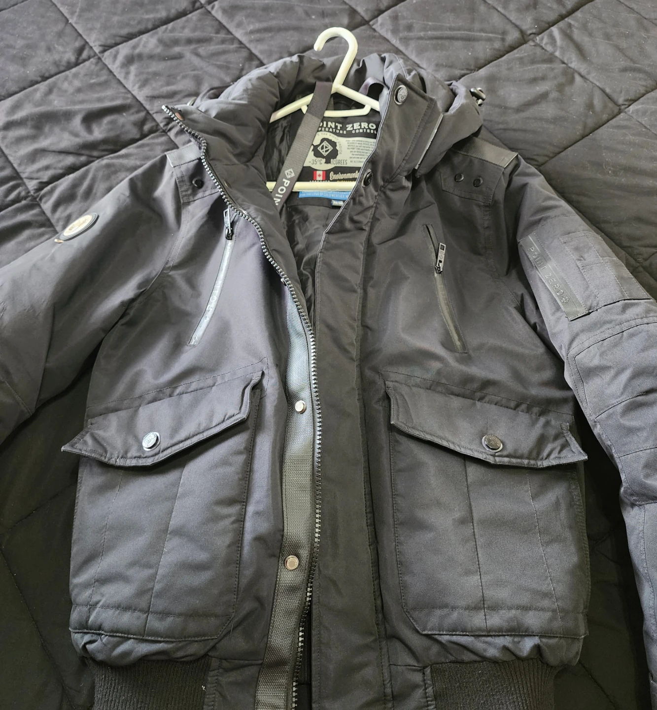 Mens Point Zero Black Winter Jacket - Size M - photo 4