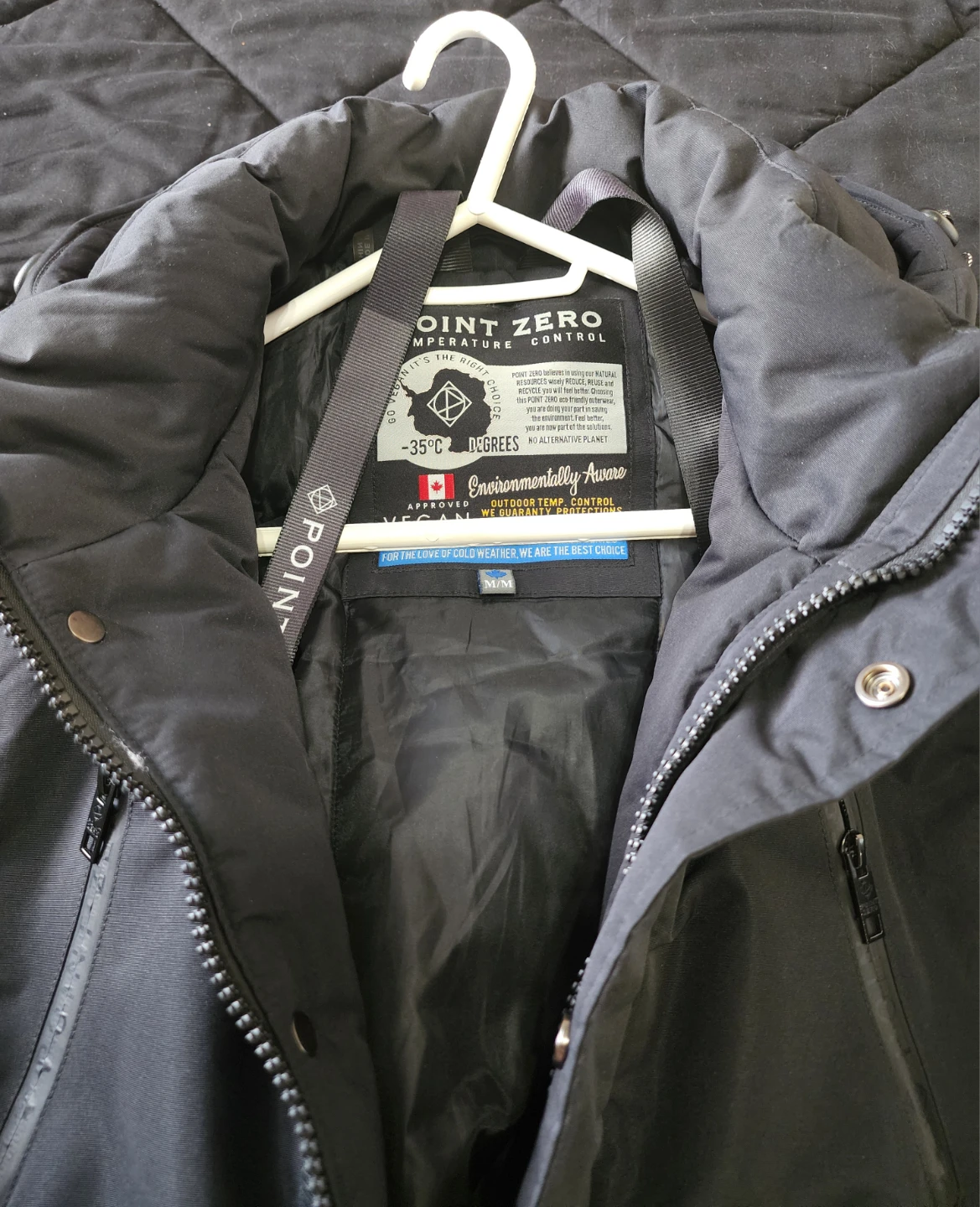 Mens Point Zero Black Winter Jacket - Size M - photo 5