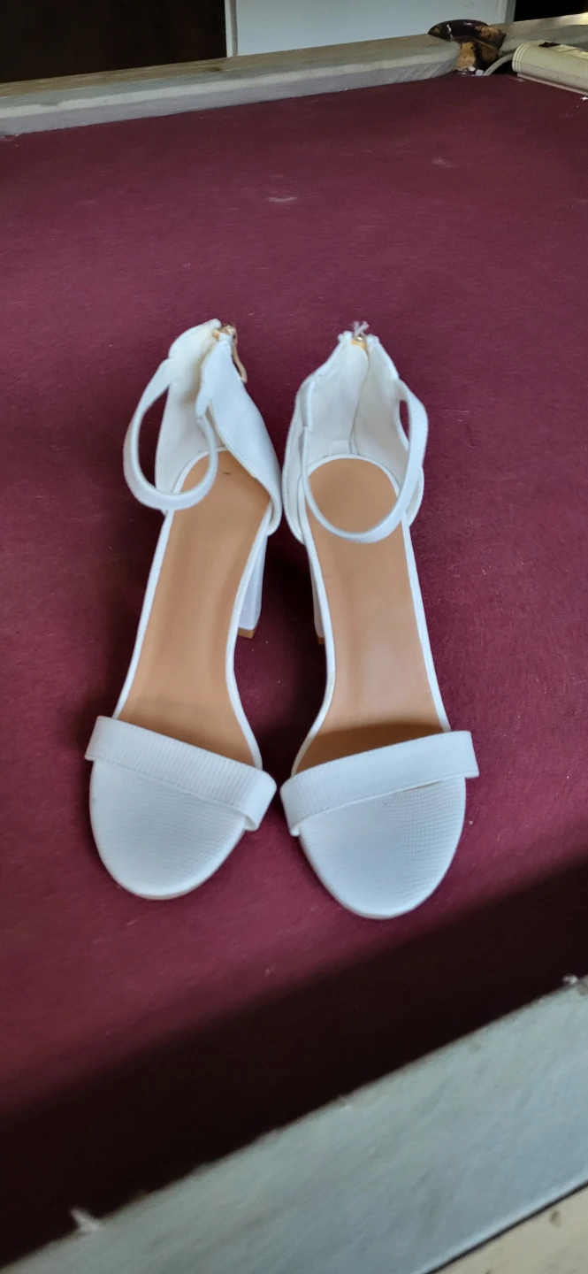 White Ankle Strap Heels - Size 36 - photo 2