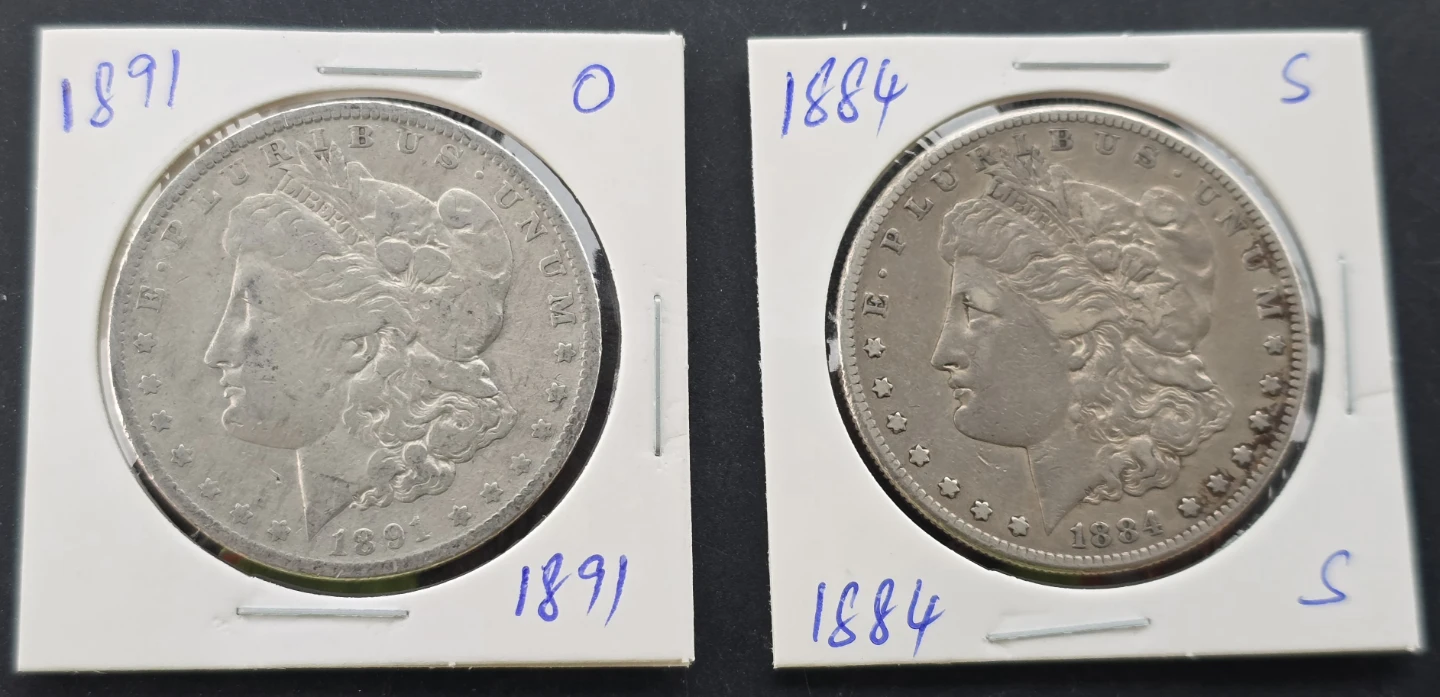 (2) Morgan Silver Dollars - 1891-O & 1884-S (90% Silver) - photo 5