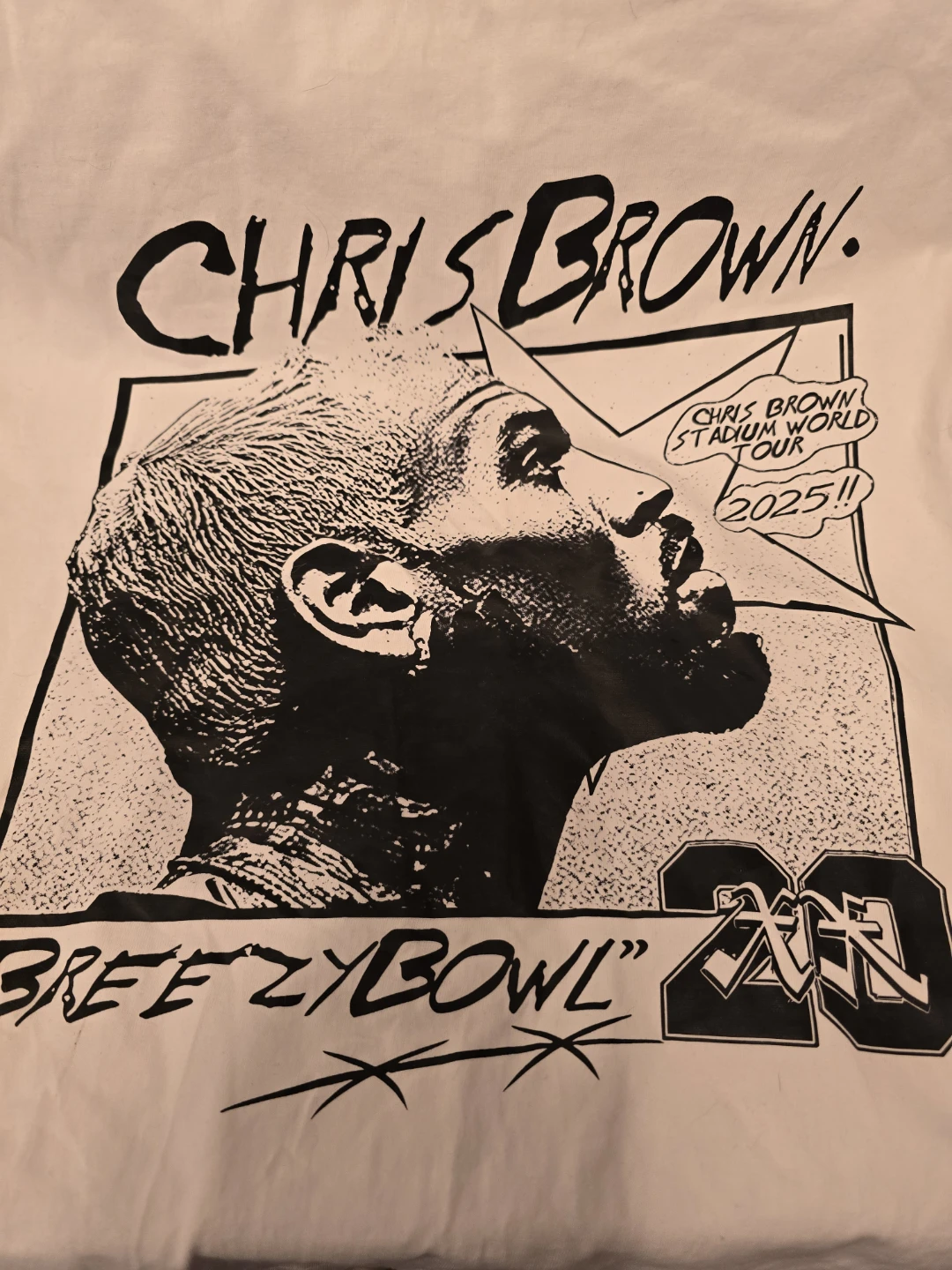 Chris Brown Breezybowl Stadium Tour 2025 T-Shirt
