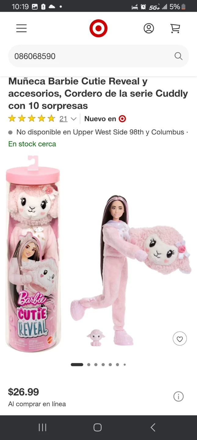 Barbie Cutie Reveal Doll, Lamb Costume, 10 Surprises