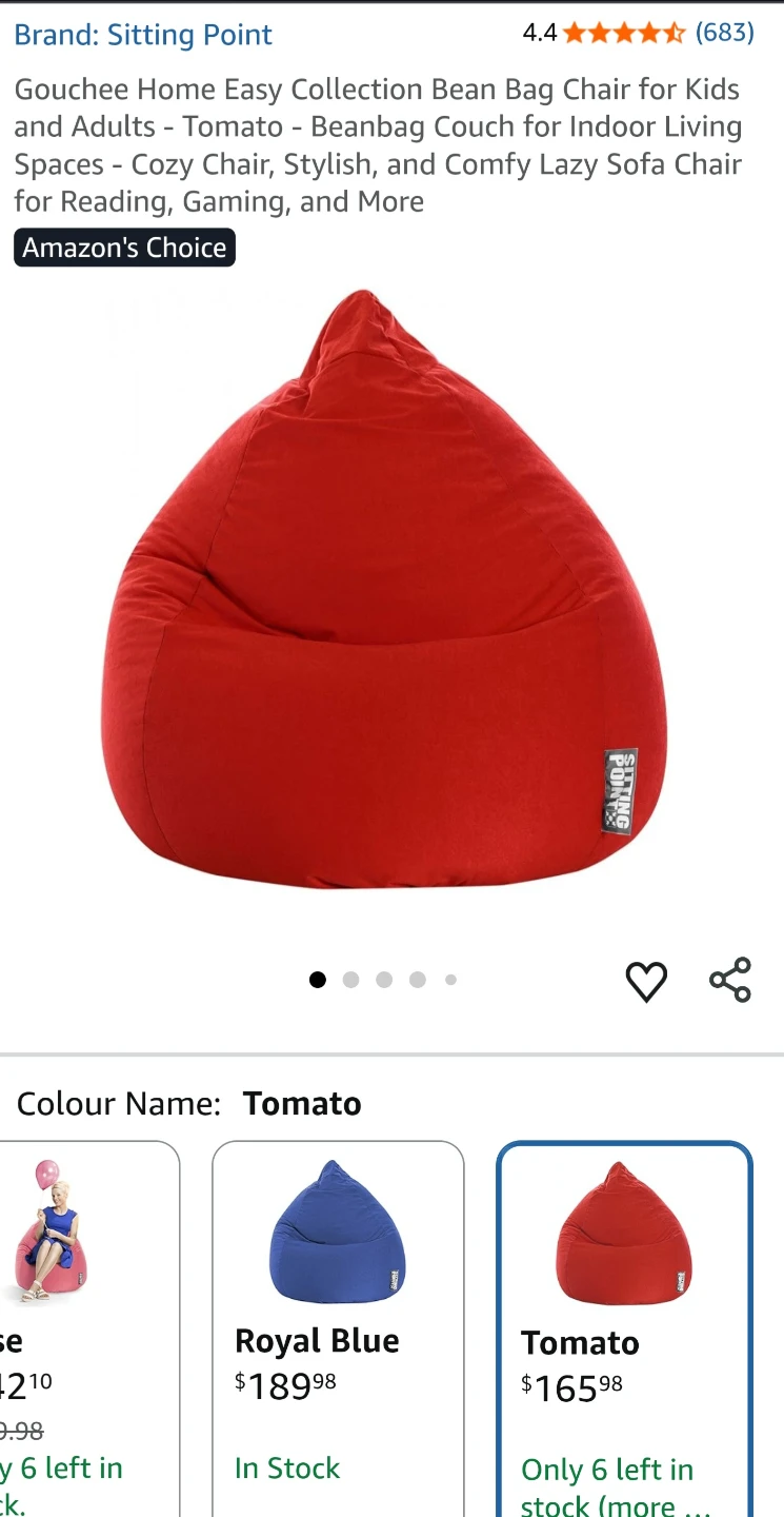 Gouchee Home - Red Bean Bag Chair